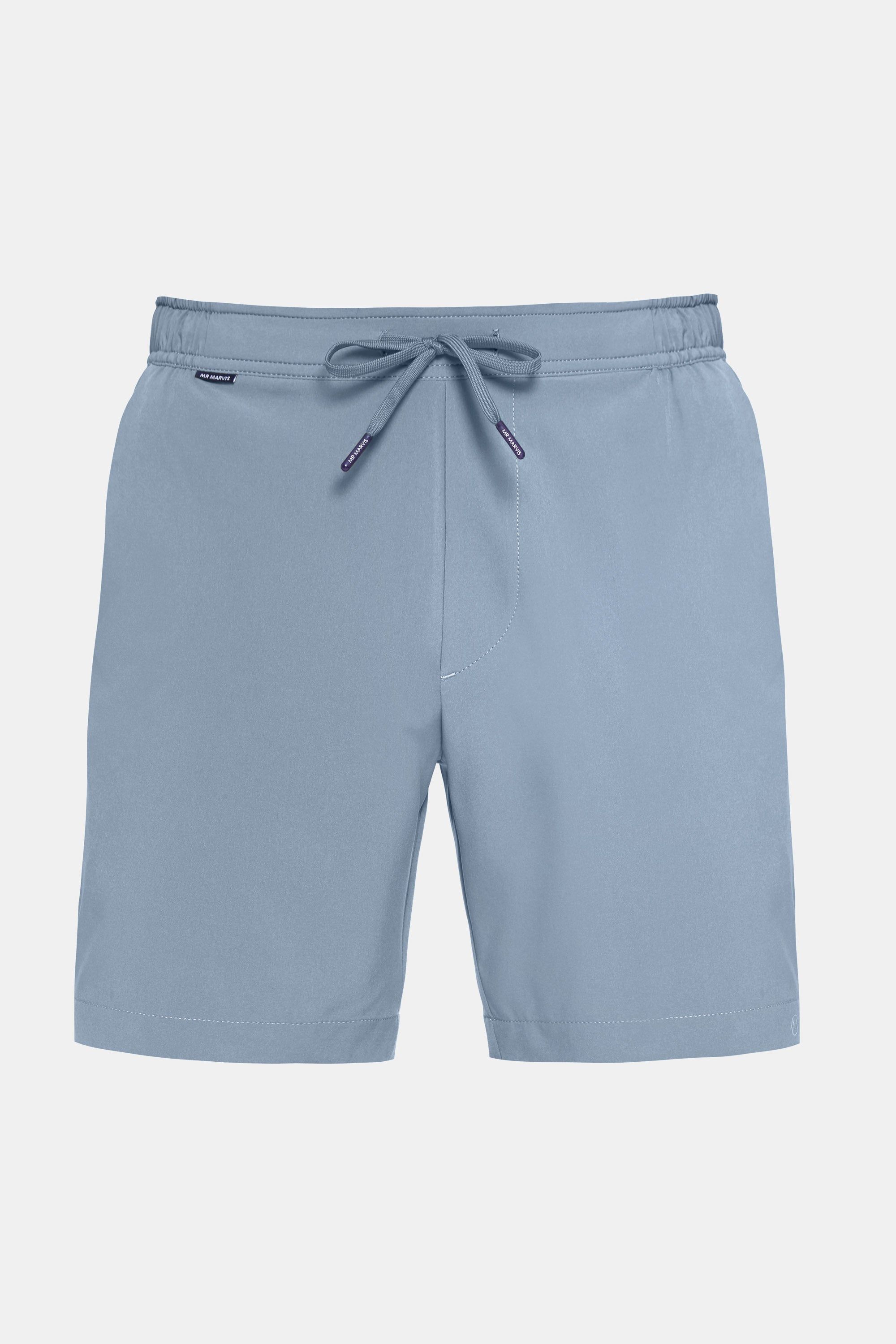 Mens lightweight sport shorts in light grey blue