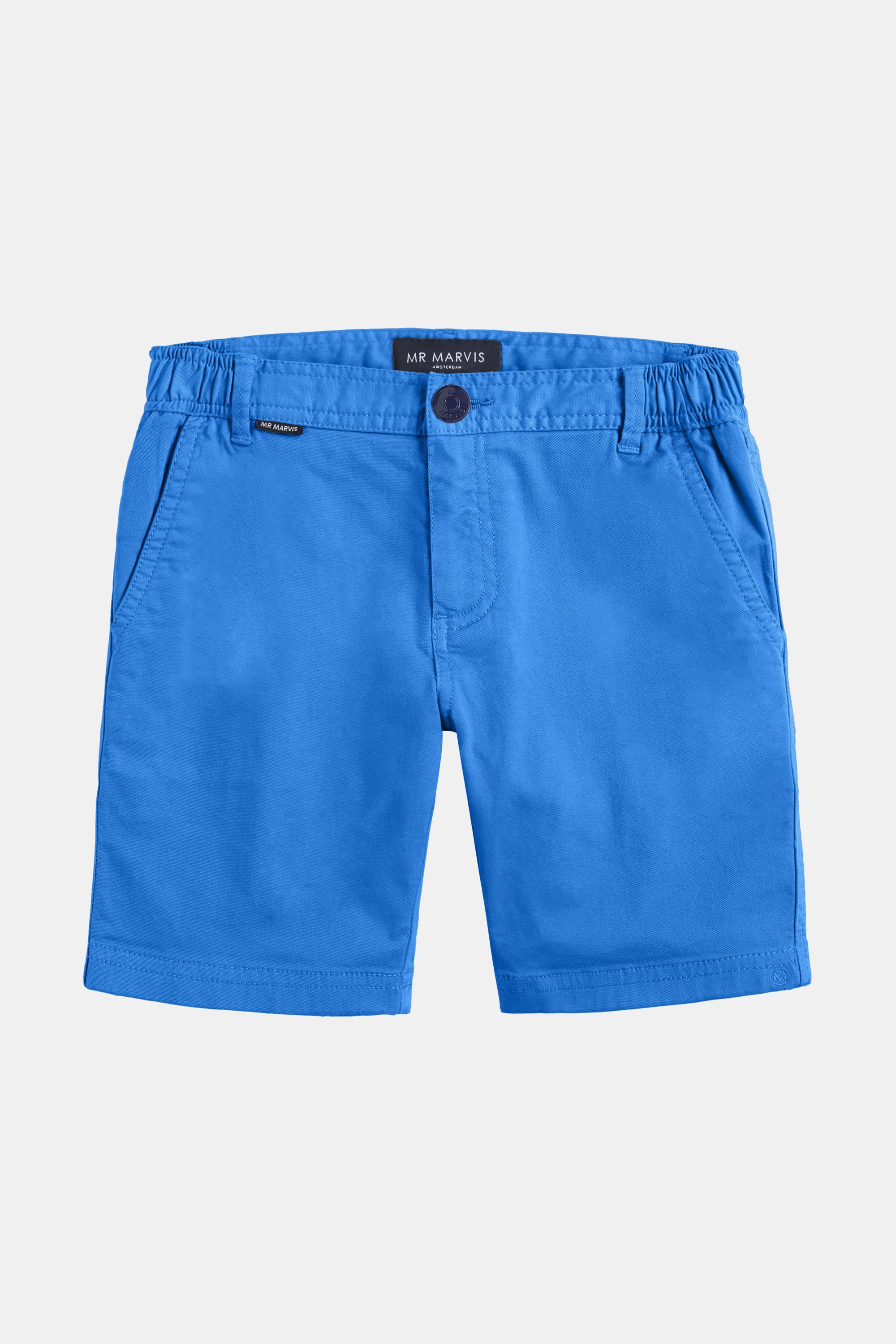 Short chino pour garçon en coton stretch en bleu vif