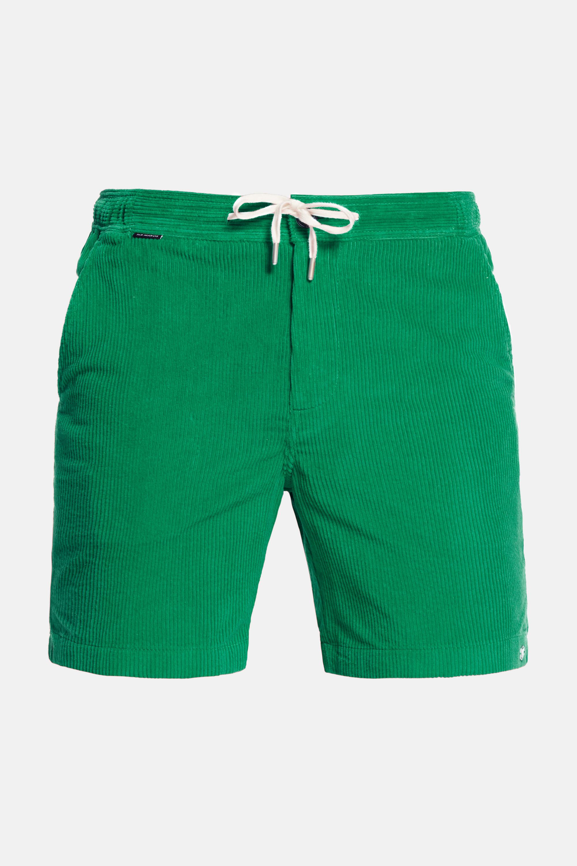Mens Corduroy shorts in bright green