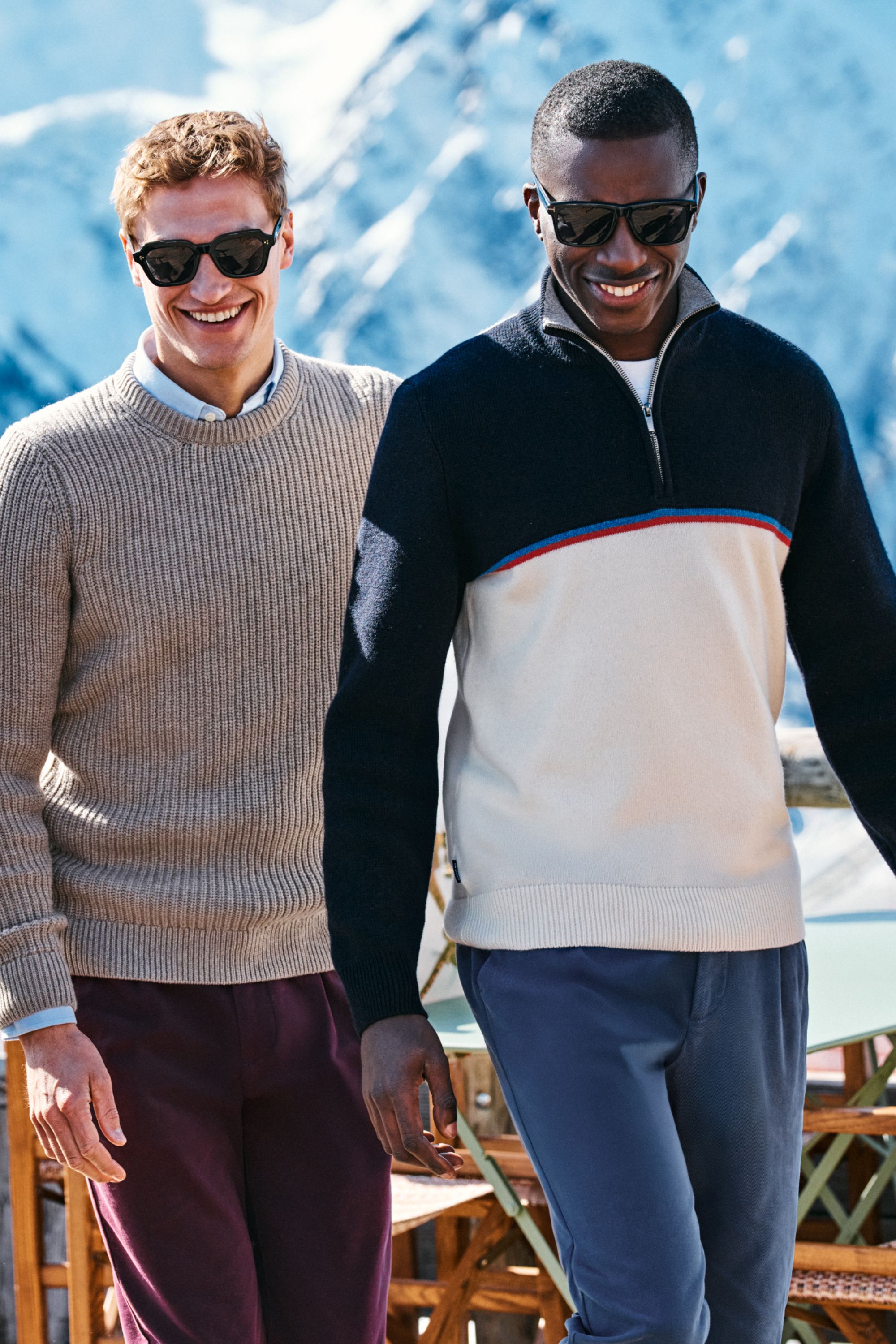 Retro wool sweater with zip collar for men - The Retro Zip