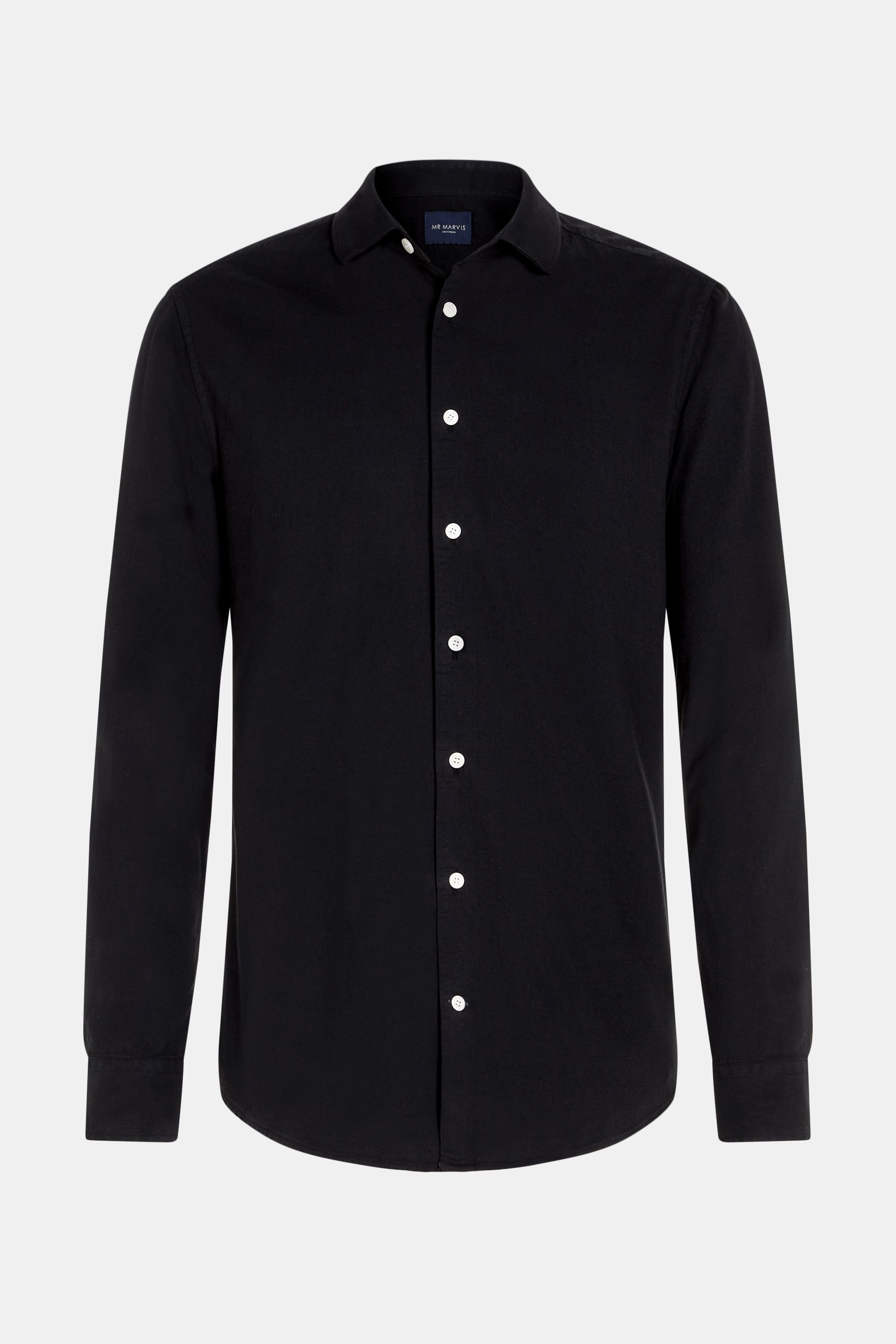 Mens cotton shirt with regular fit in black