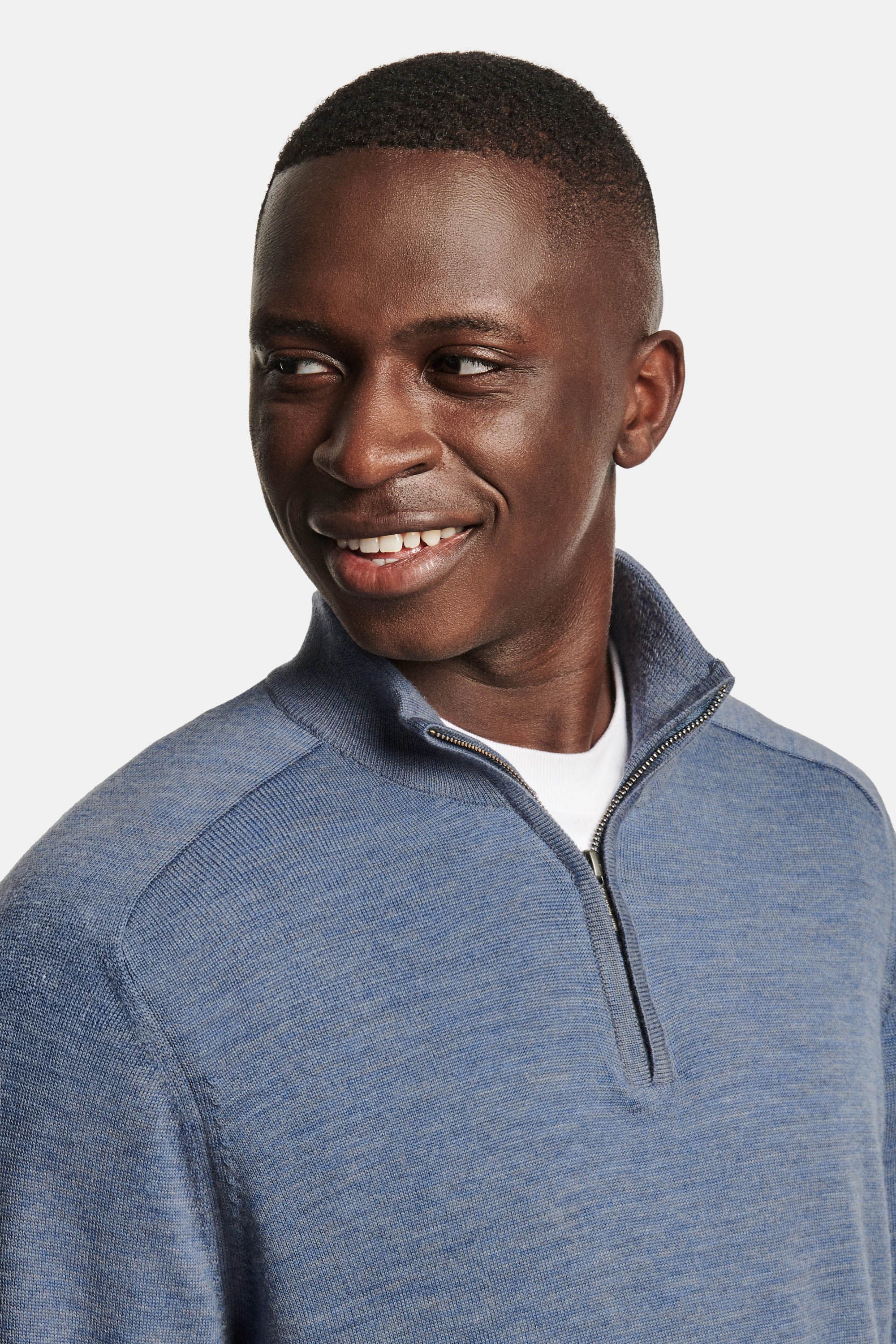 Men's half zip wool pullover | MR MARVIS