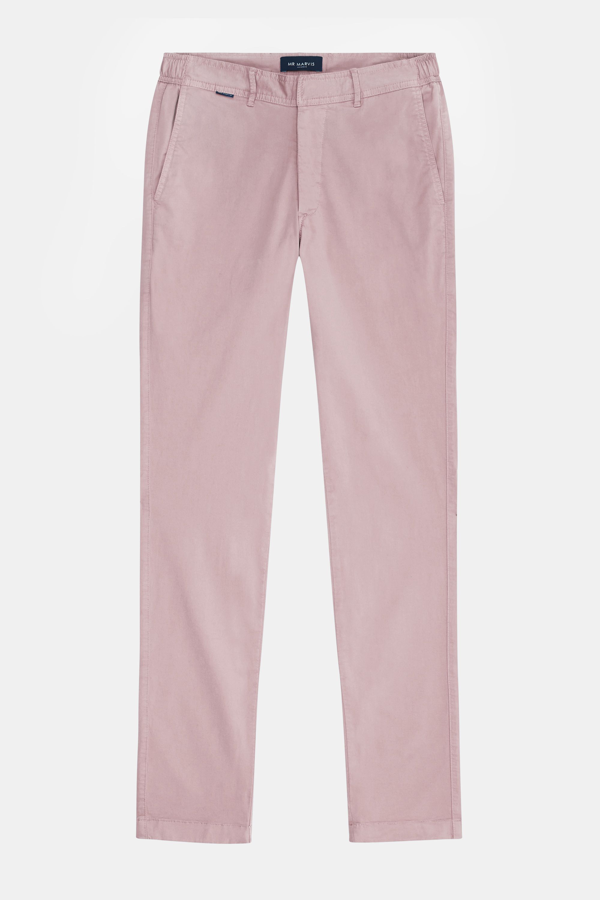 Mens stretch chinos with tailored fit in old pink