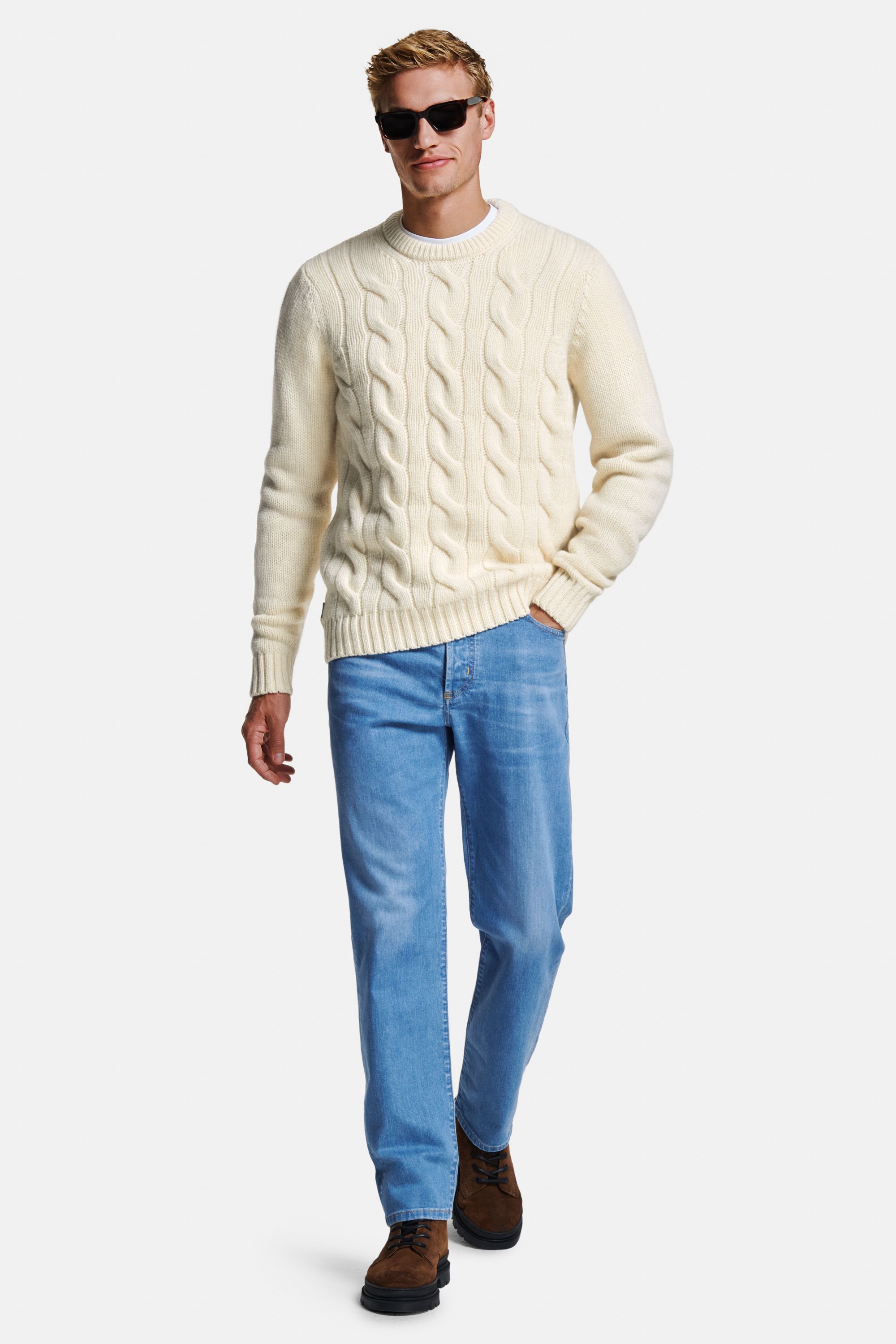 Wimbledons * The Heavy Tee, Coconuts * The Cable Knit Pullover, Carlos * The Straight Fit Jeans
