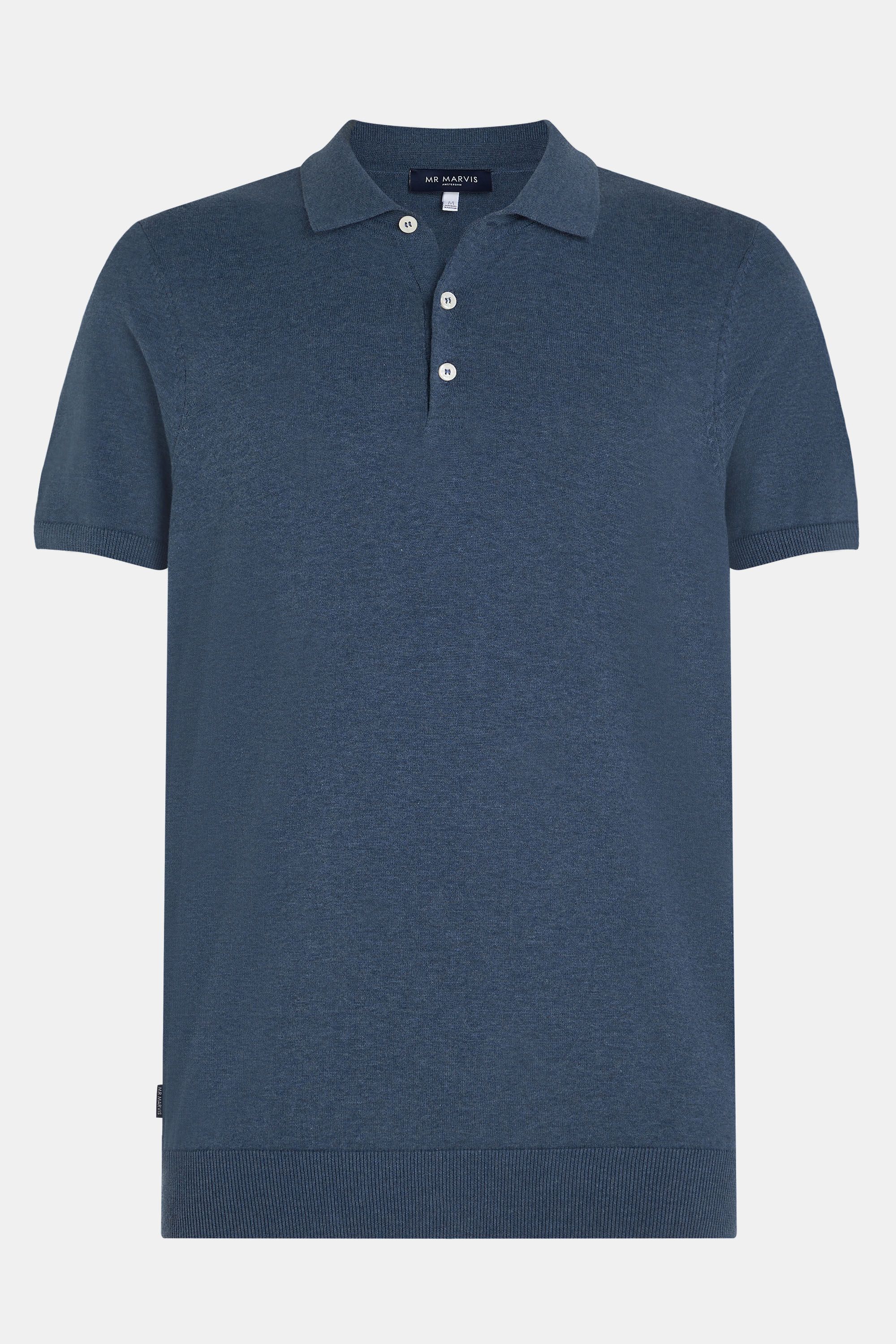 Herren Feinstrick-Poloshirt in Blau