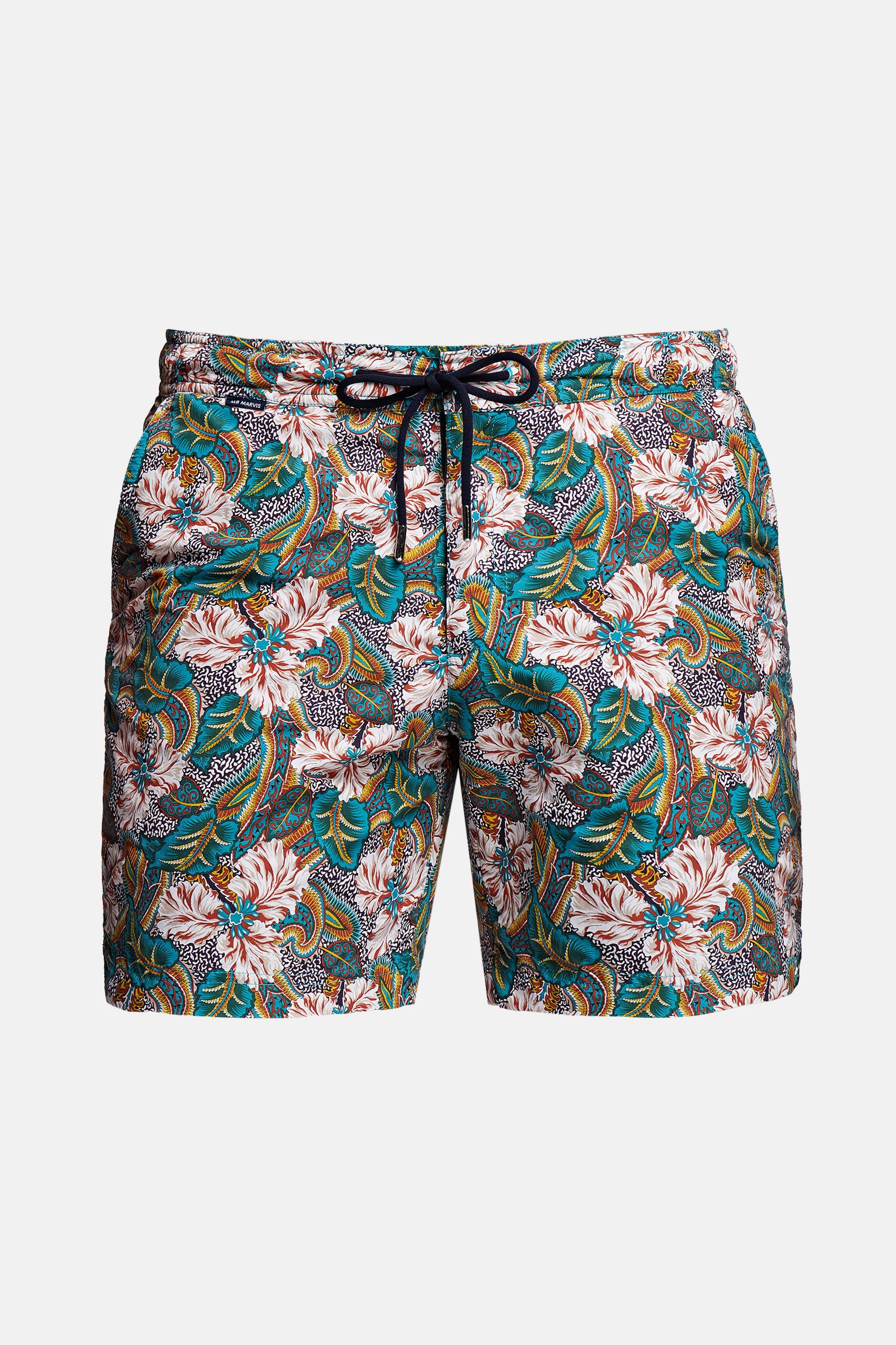 Short de bain homme séchage rapide imprimé à motif floral