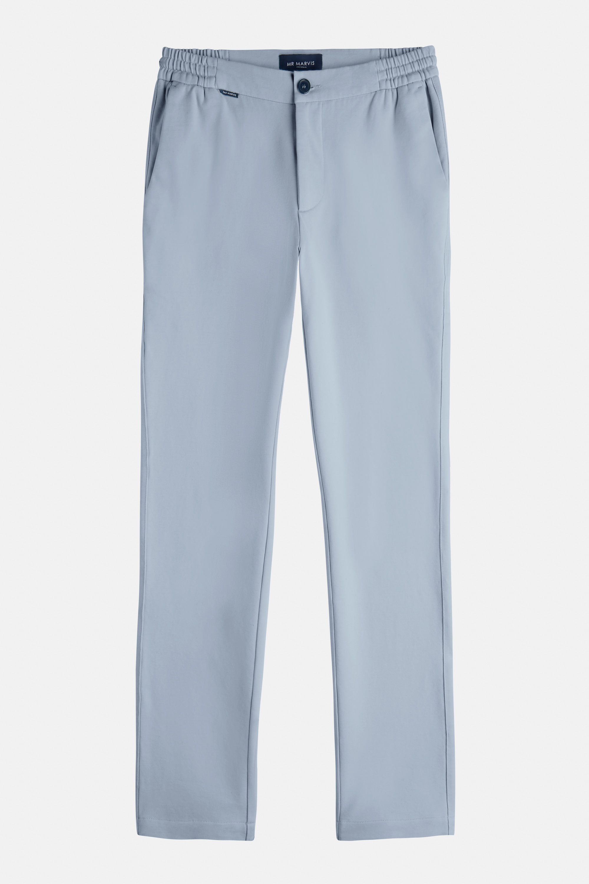 Mens stretch and soft trousers with regular fit in light grey blue