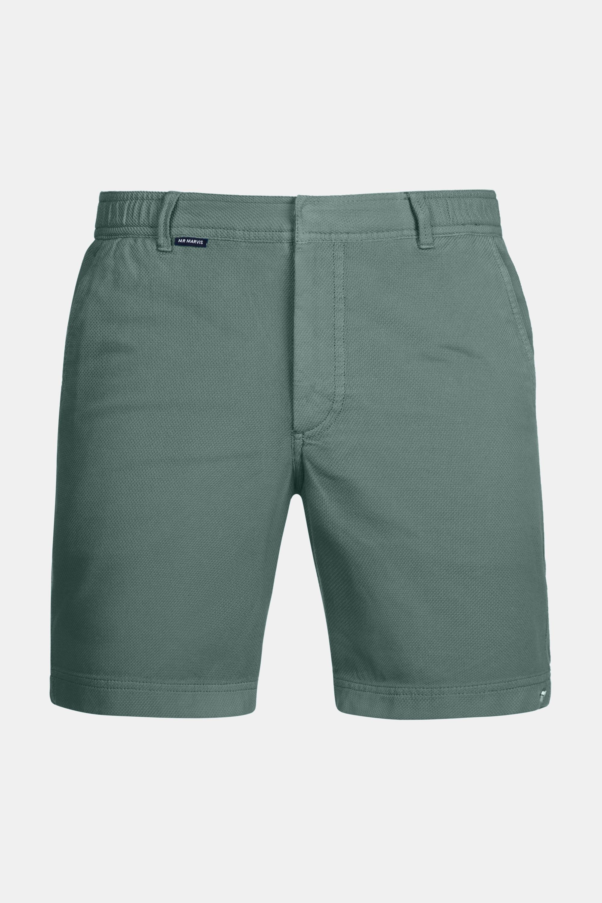 Mens piqué shorts in dark blue green