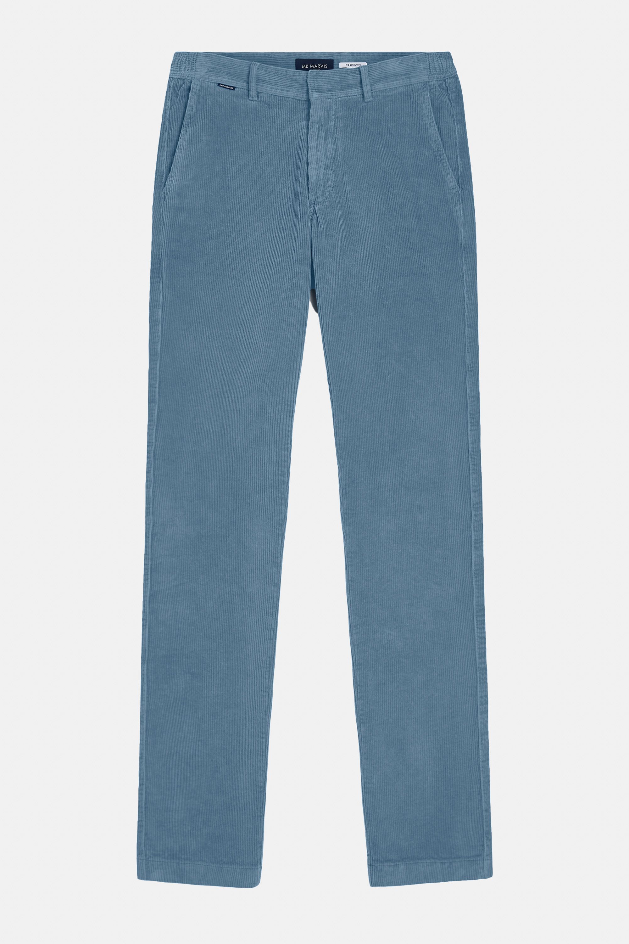 Mens corduroy trousers with regular fit in blue