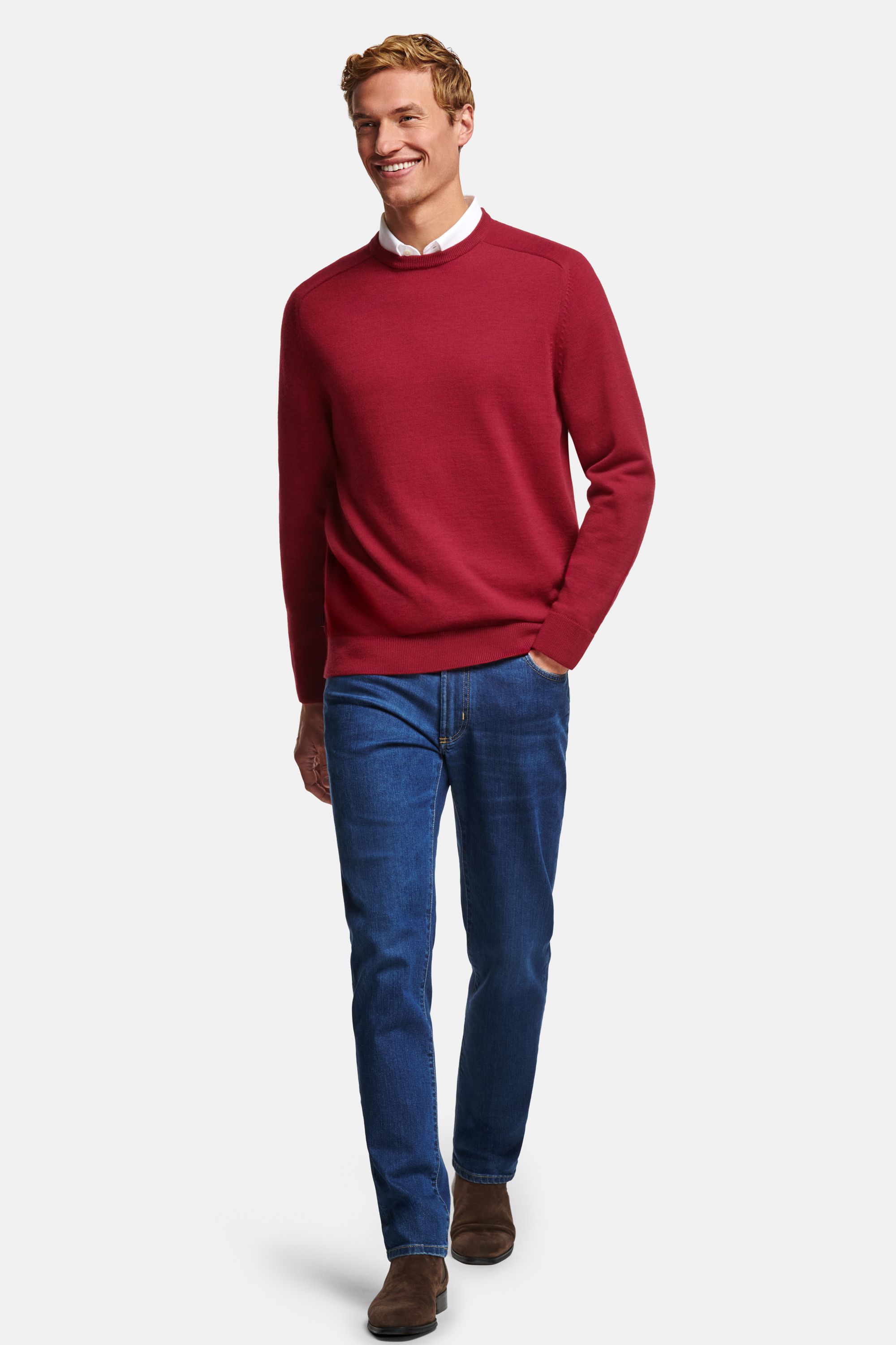 Wimbledons * The Oxford Shirt, Rubies * The Merino Pullover, Davis * The Jeans