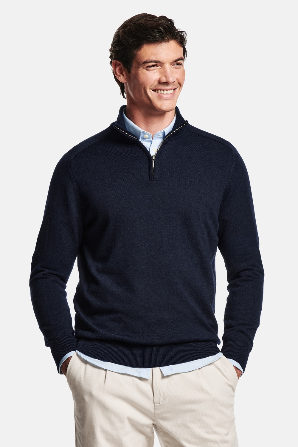Pull en laine à zip pour homme Les Pulls en Mérinos à Zip MR