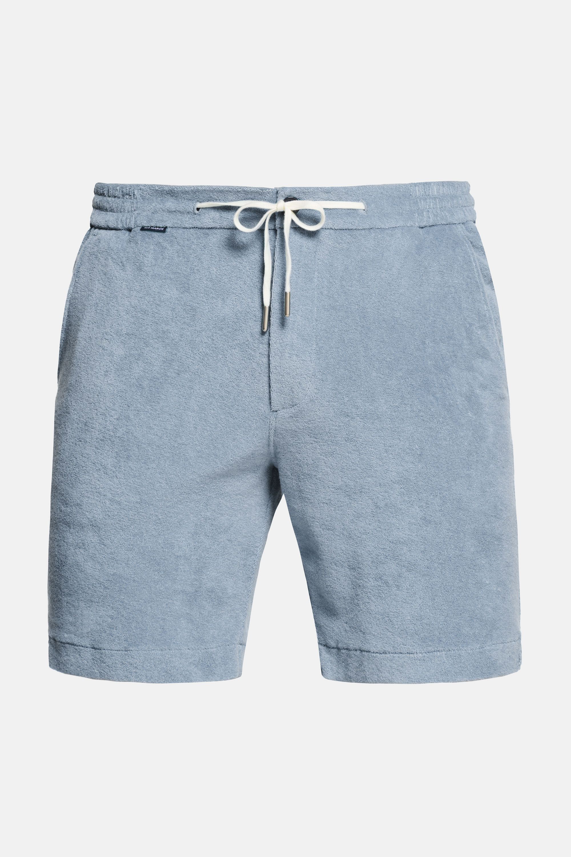 Heren badstof short in licht grijzeblauw