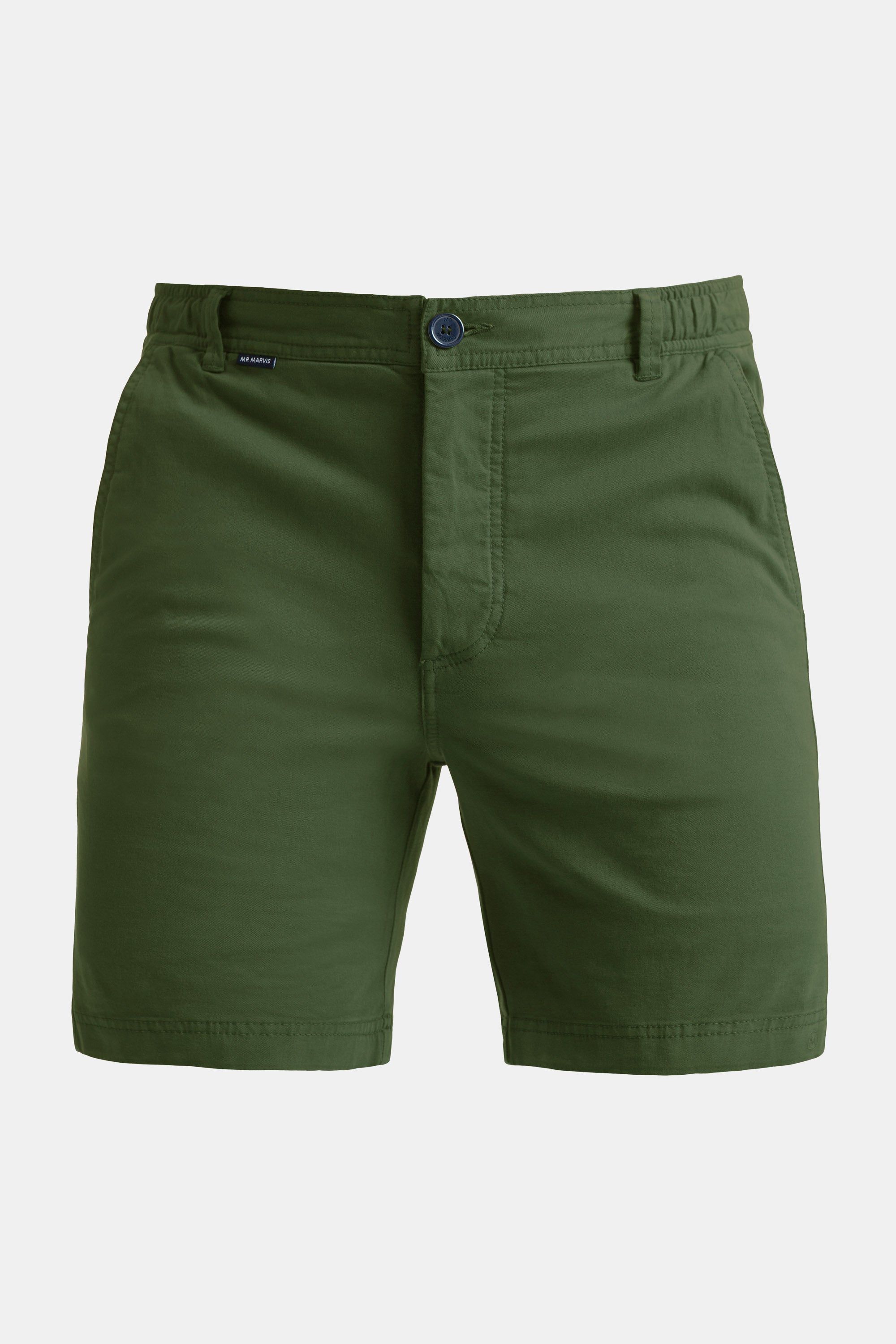 Mens stretch chino shorts in army green