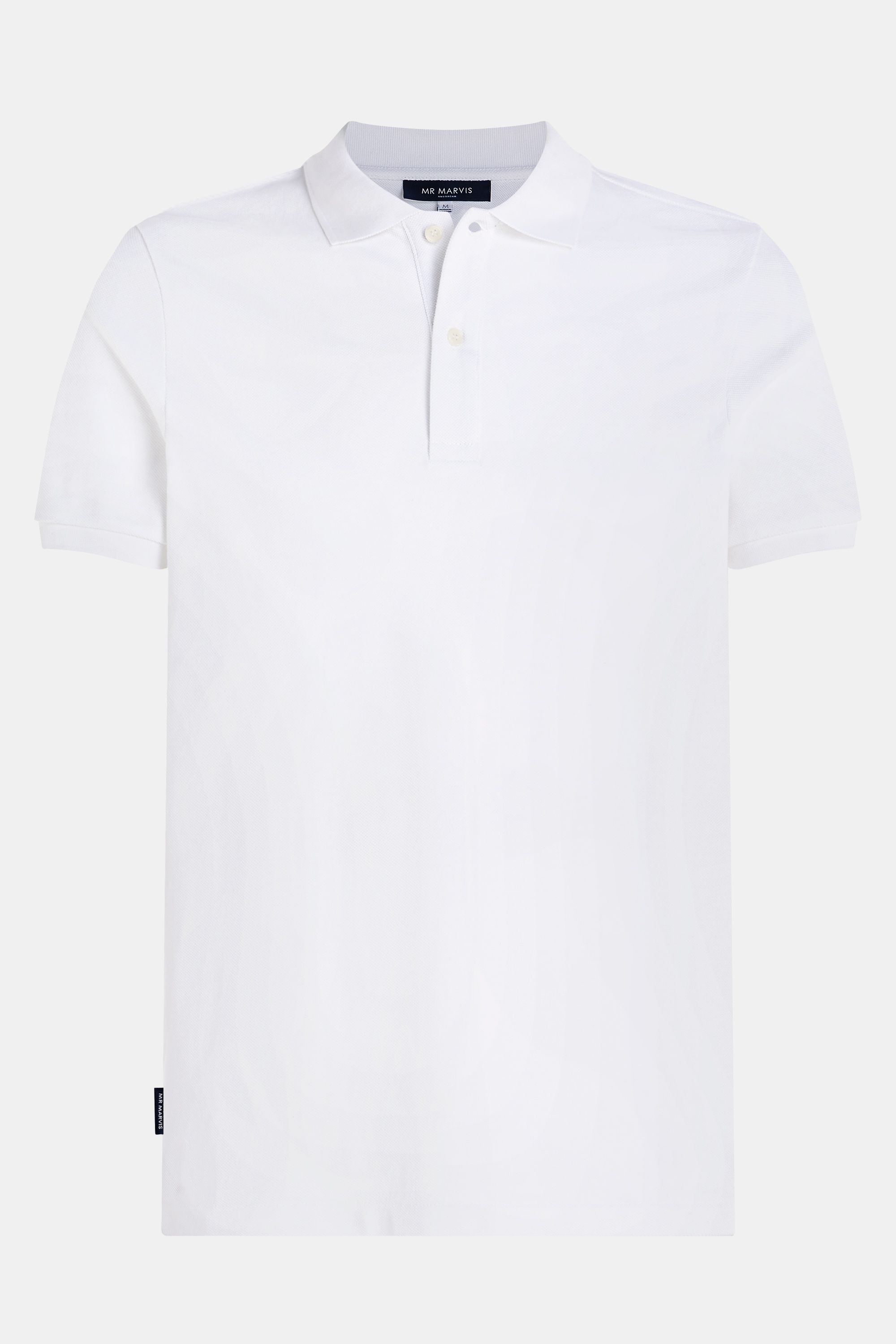 Mens pique polo with organic cotton in white