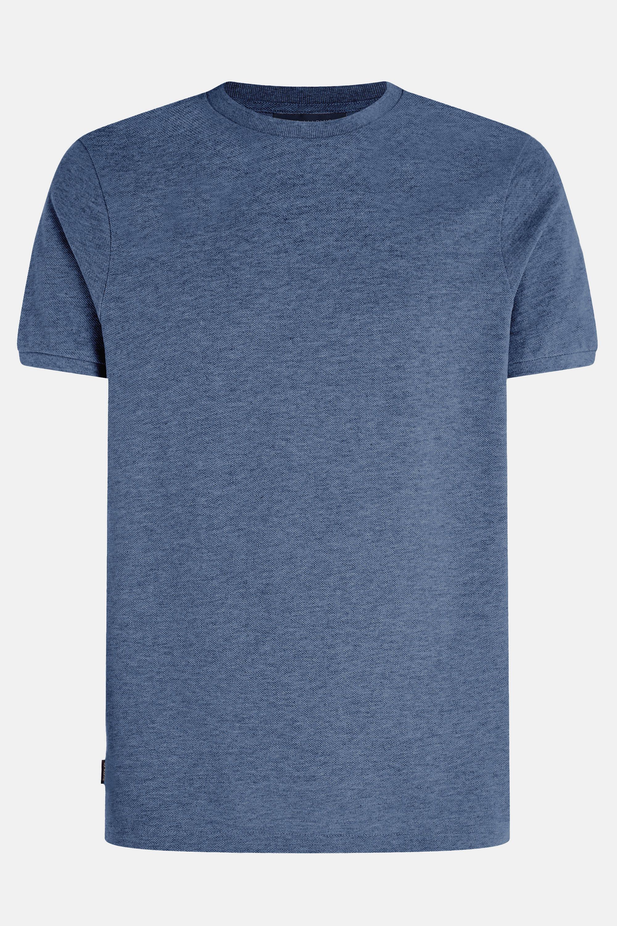 Mens piqué t-shirt with crewneck in blue