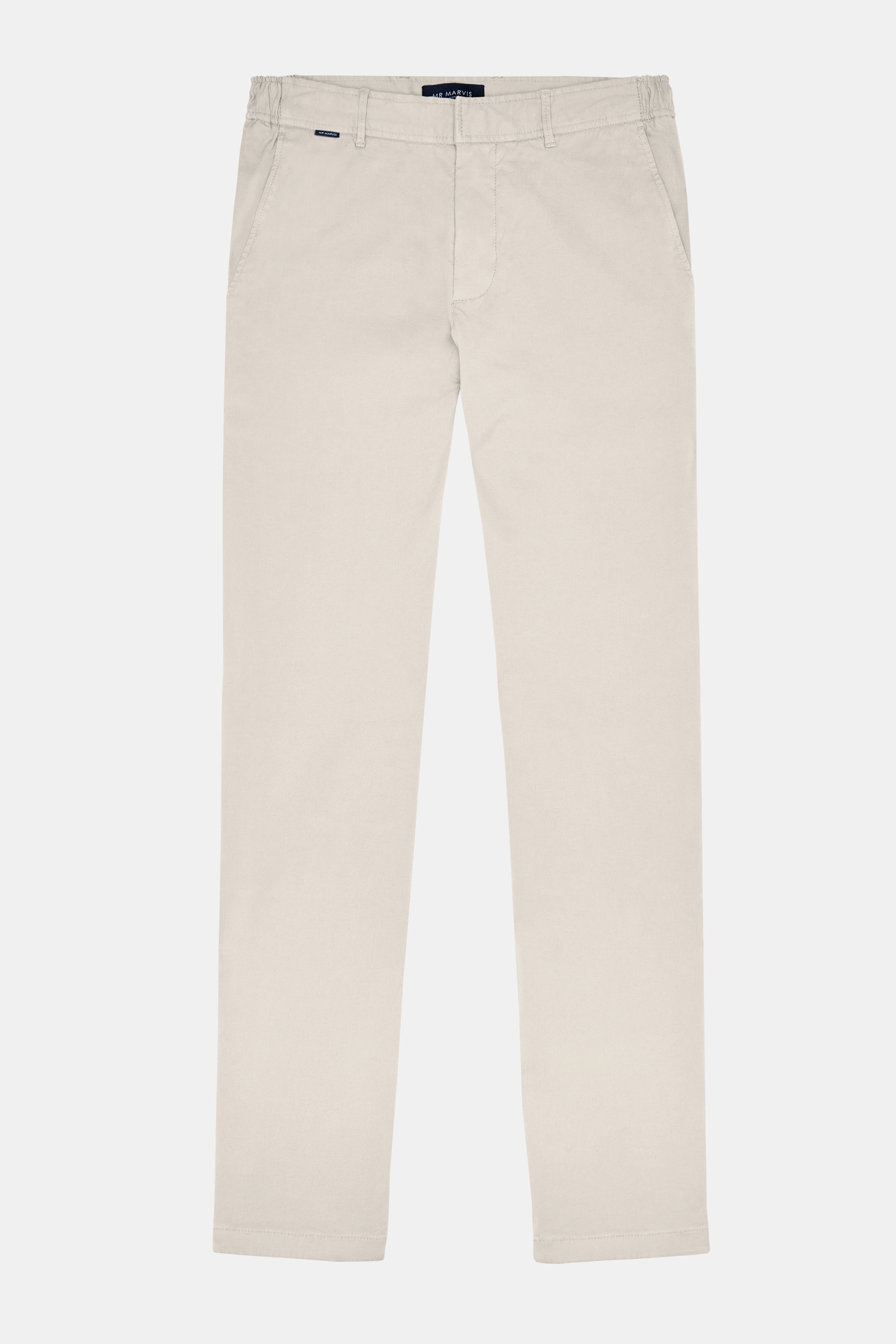 Mens heavyweight winter chinos with tapered fit in beige