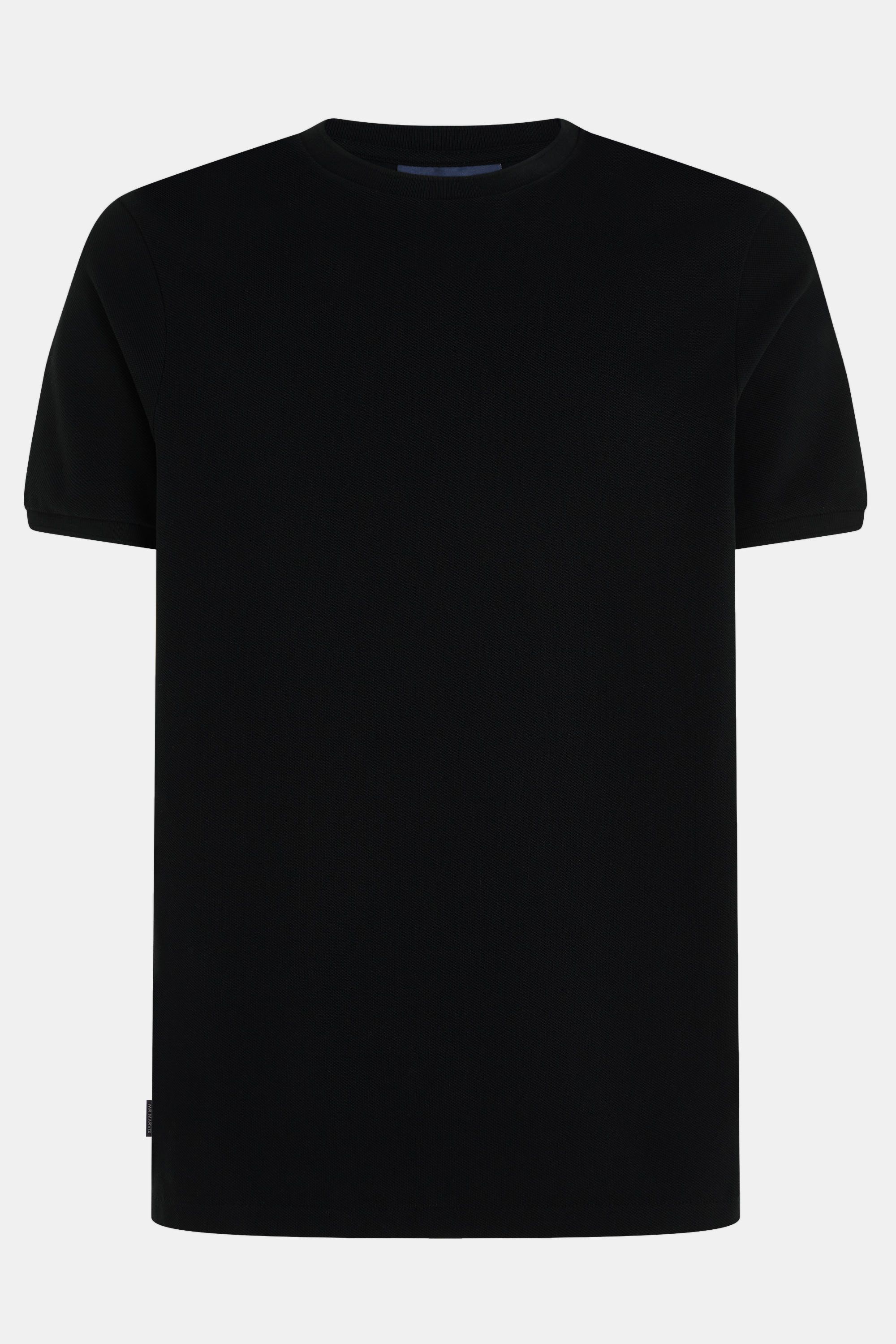 T-shirt en piqué pour homme à col rond en noir