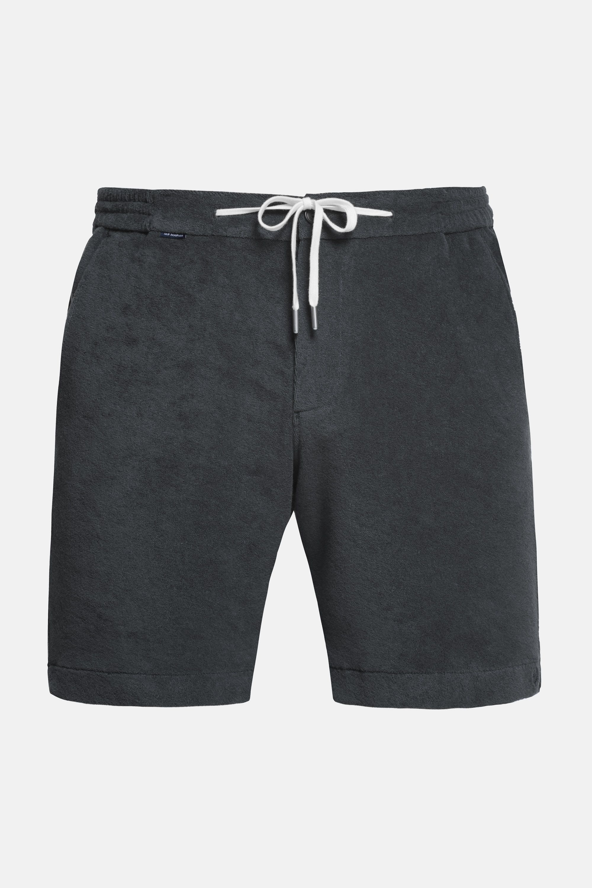 Short en tissu éponge pour homme en gris foncé