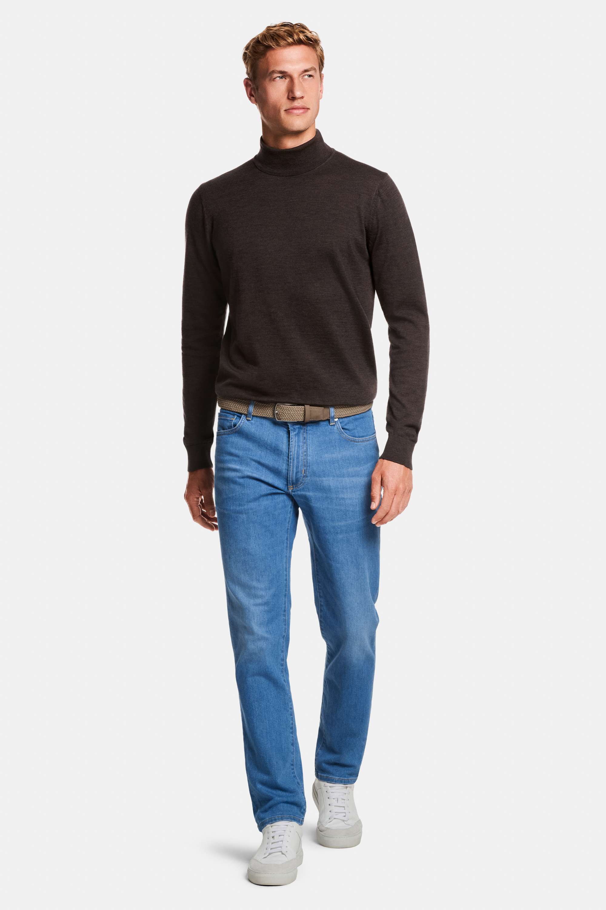 Night Foxes * The Merino Roll Neck, Baristas * The Stretch Belt, Carlos * The Jeans