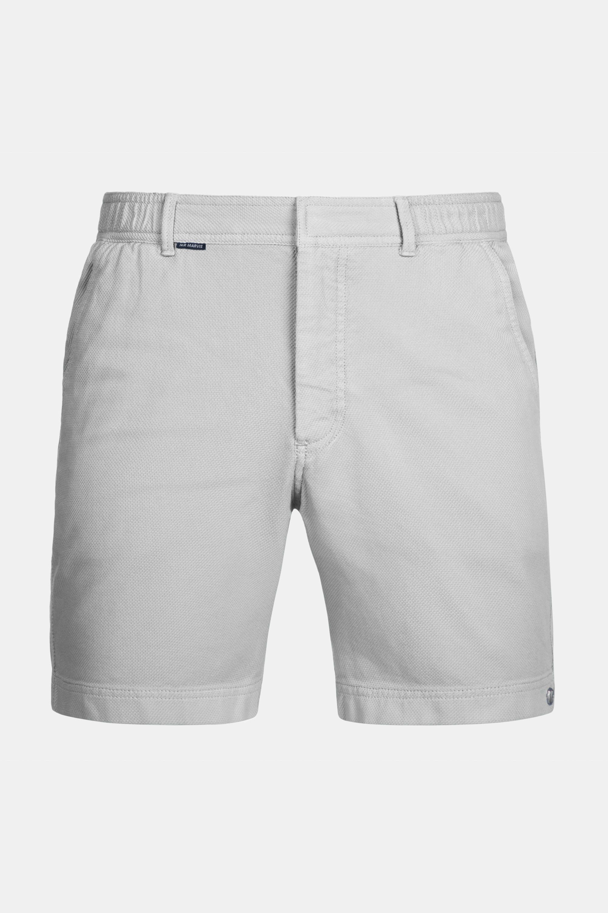Herren Piqué-Shorts in Hellgrau