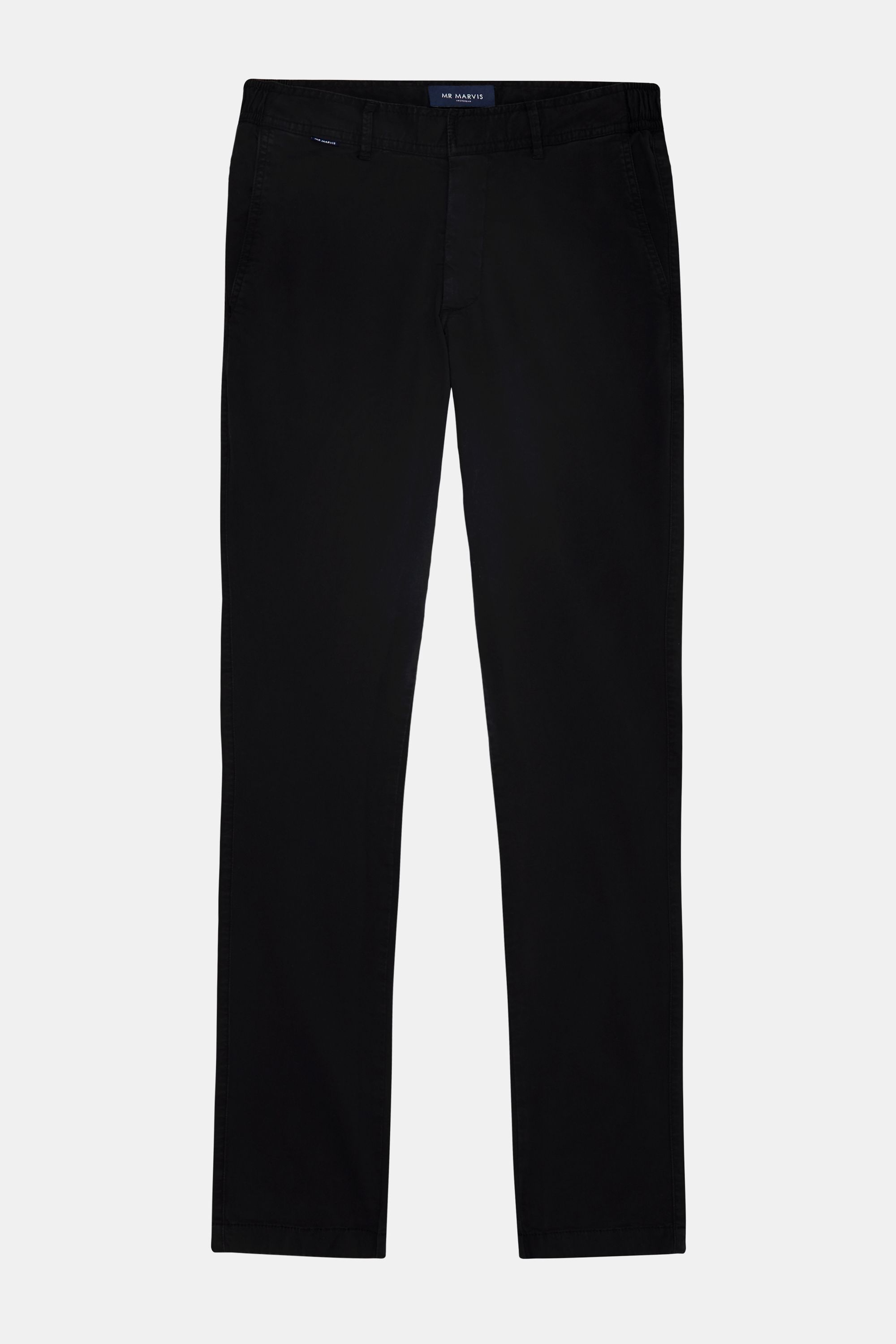 Mens stretch chinos with tailored fit in black