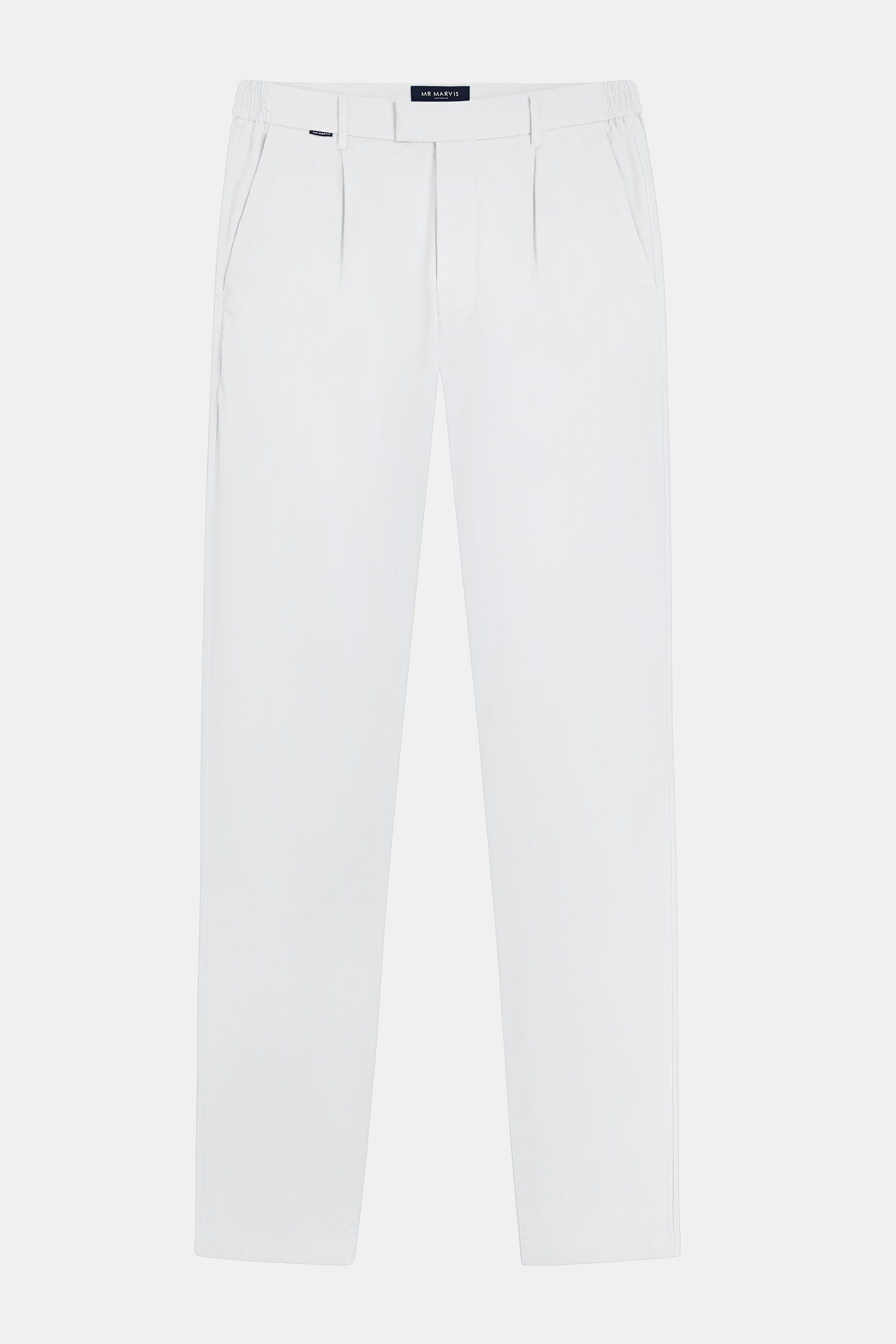Heren geplooide chinos met relaxed fit in wit
