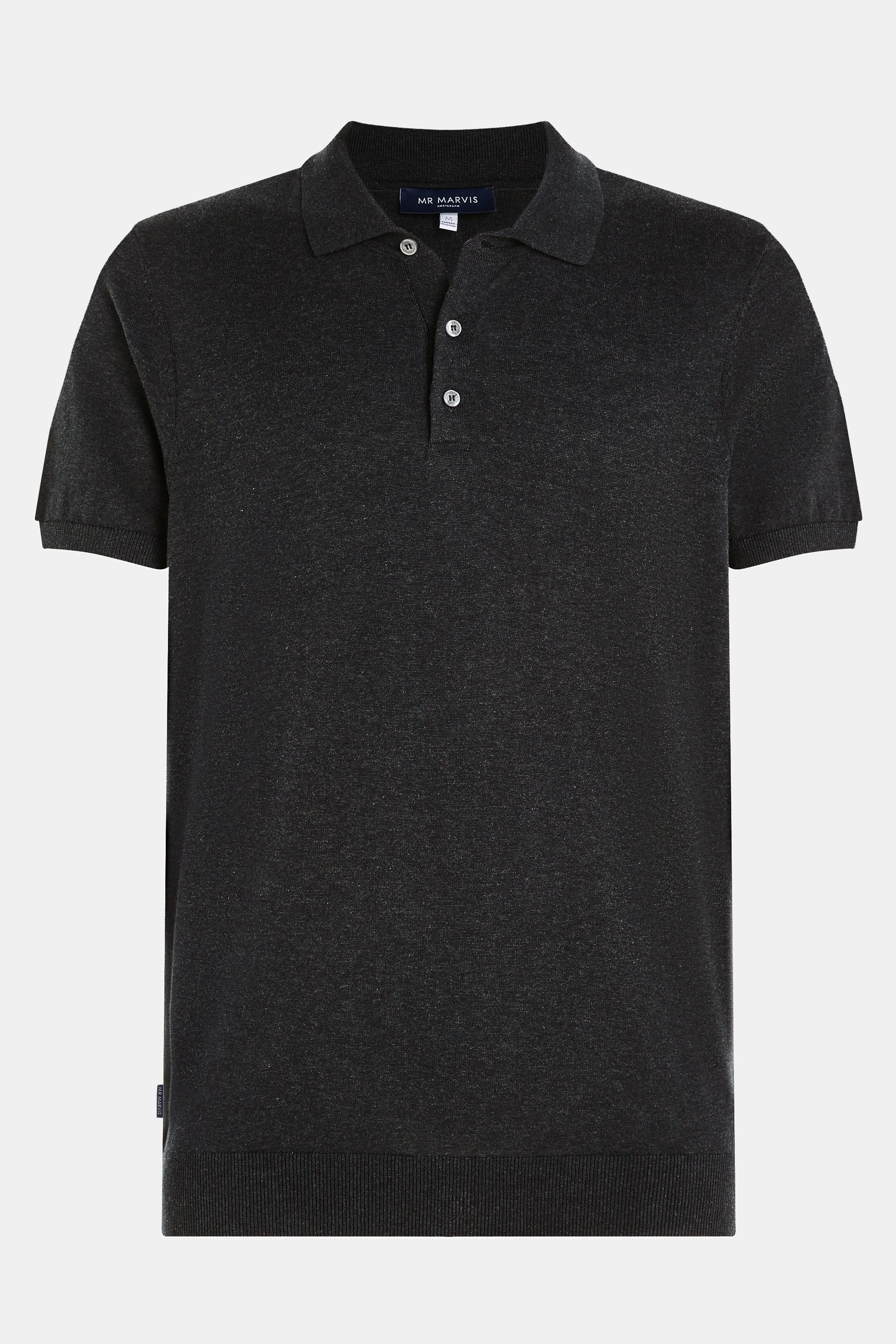 Polo de punto fino para hombre en negro