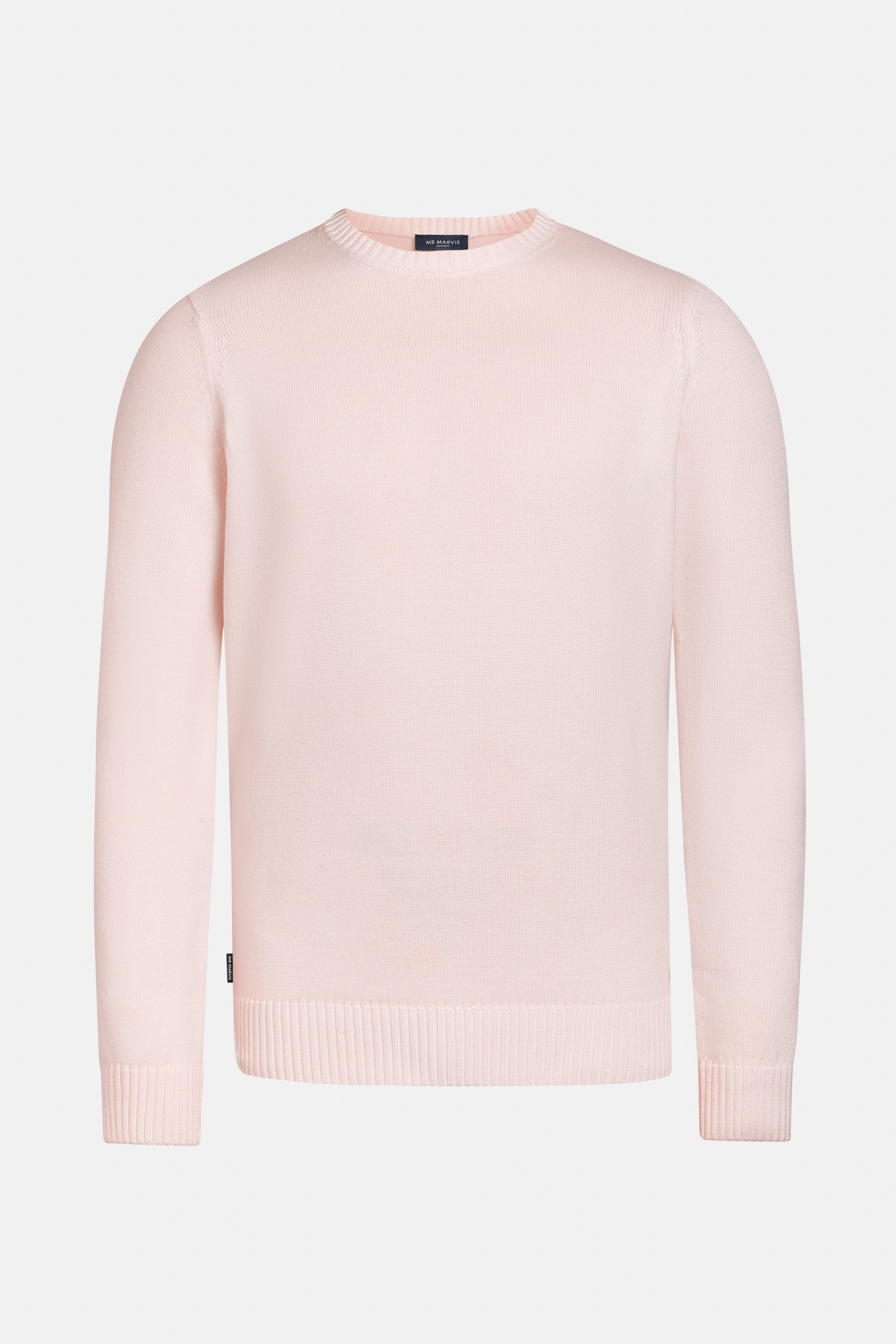 Mens crewneck sweater in soft pink