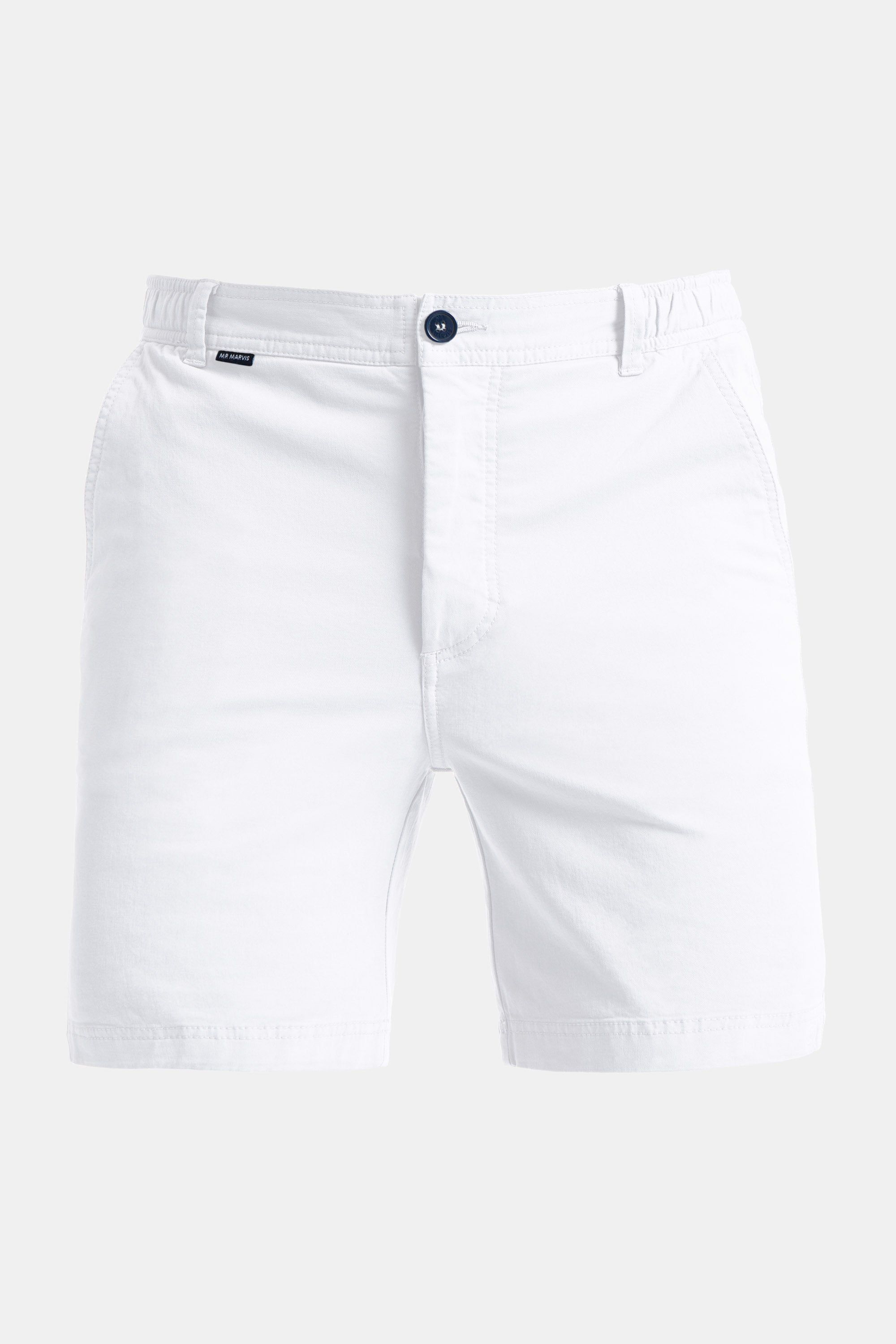 Mens stretch chino shorts in white