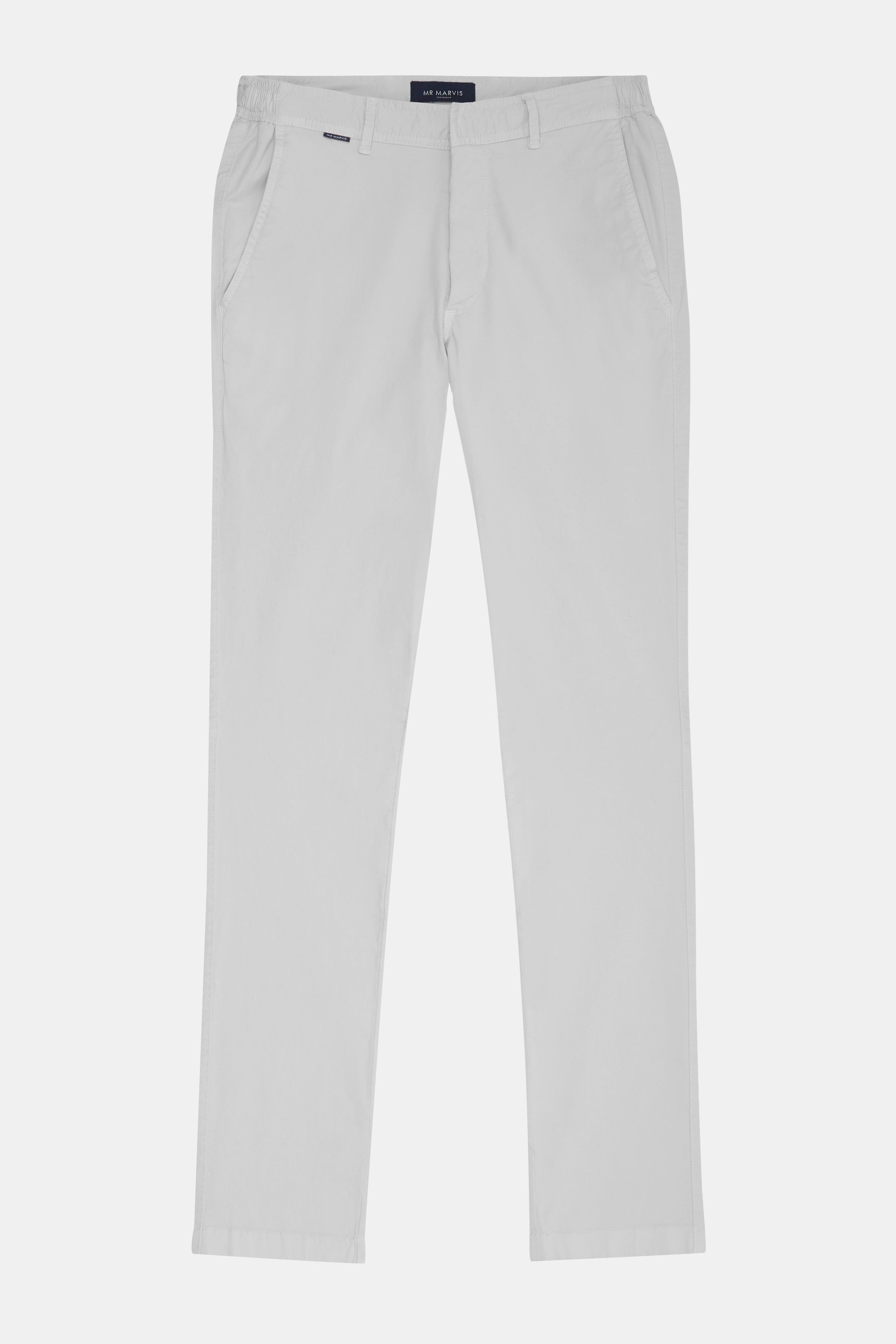 Heren stretch chinos met tailored fit in lichtgrijs