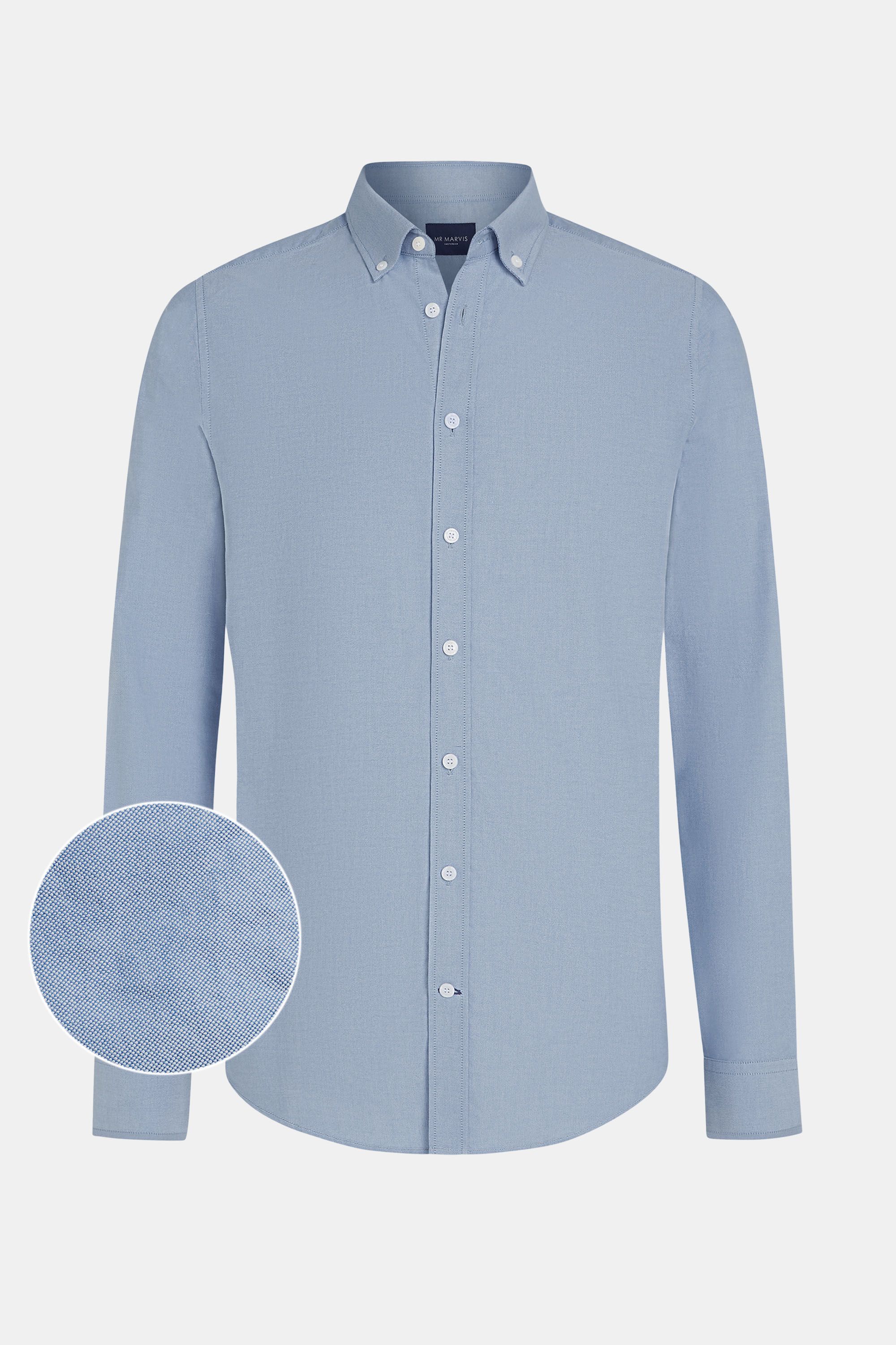 Mens button down oxford shirt with regular fit in dark blue