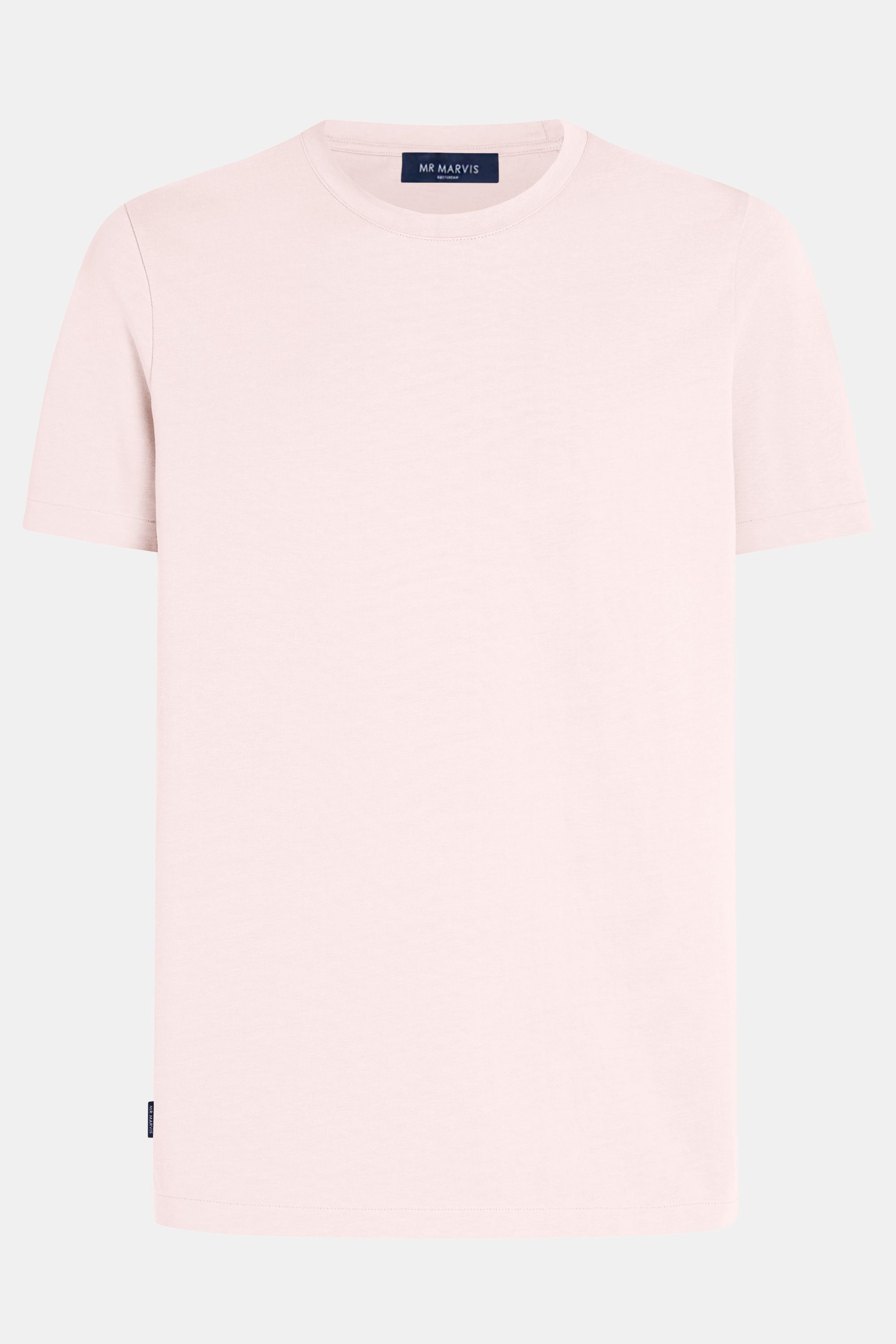 Mens heavyweight cotton crewneck T-shirt in soft pink