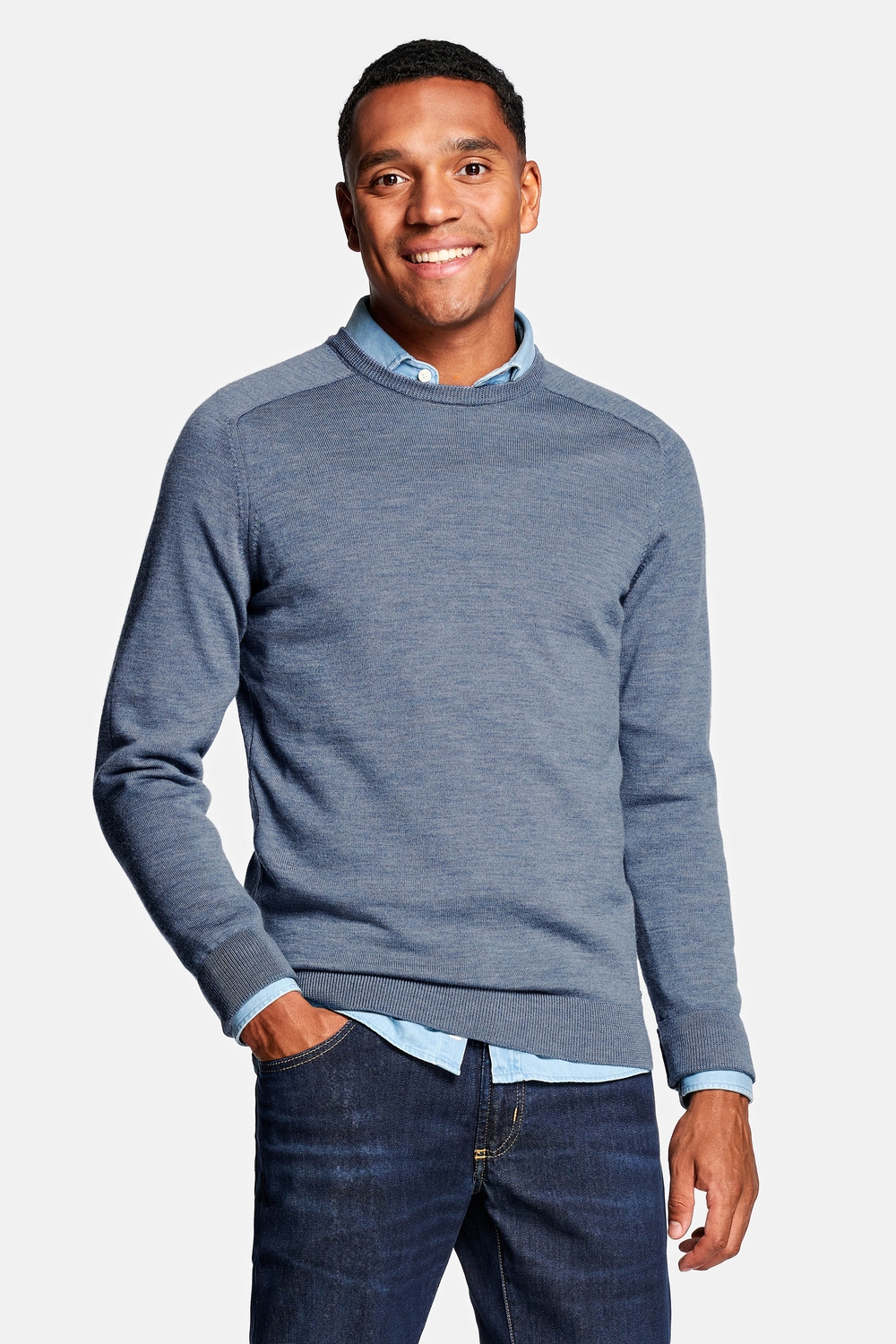 Crew Neck Sweater Pullover Aus Merinowolle Herren Merino Pullover