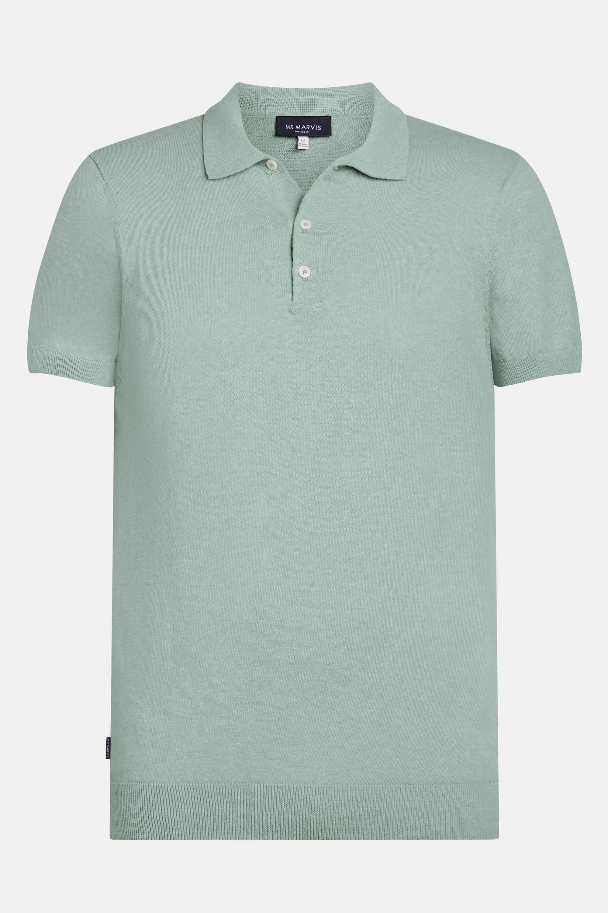 Herren Feinstrick-Poloshirt in Blassgrün