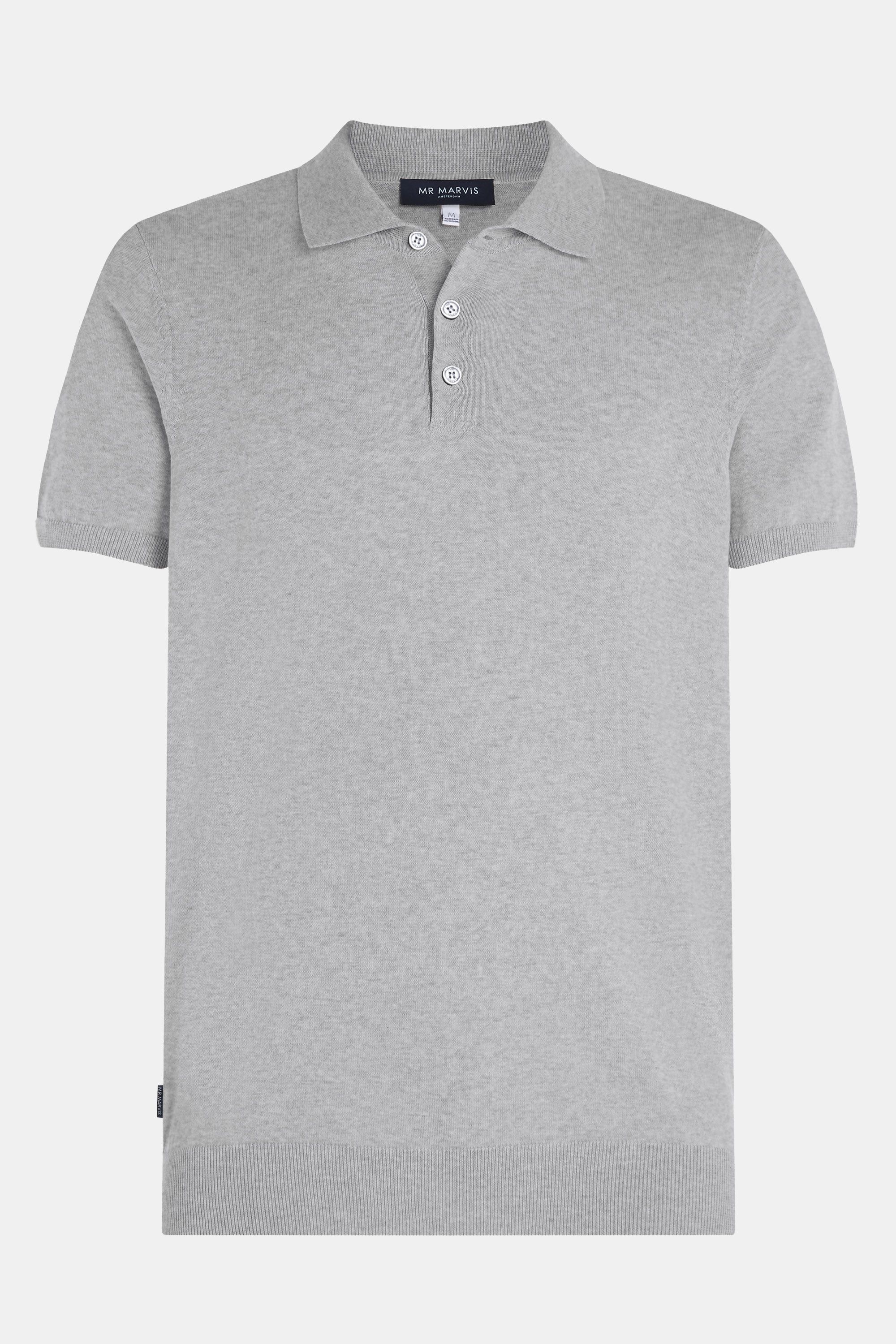 Herren Feinstrick-Poloshirt in Grau