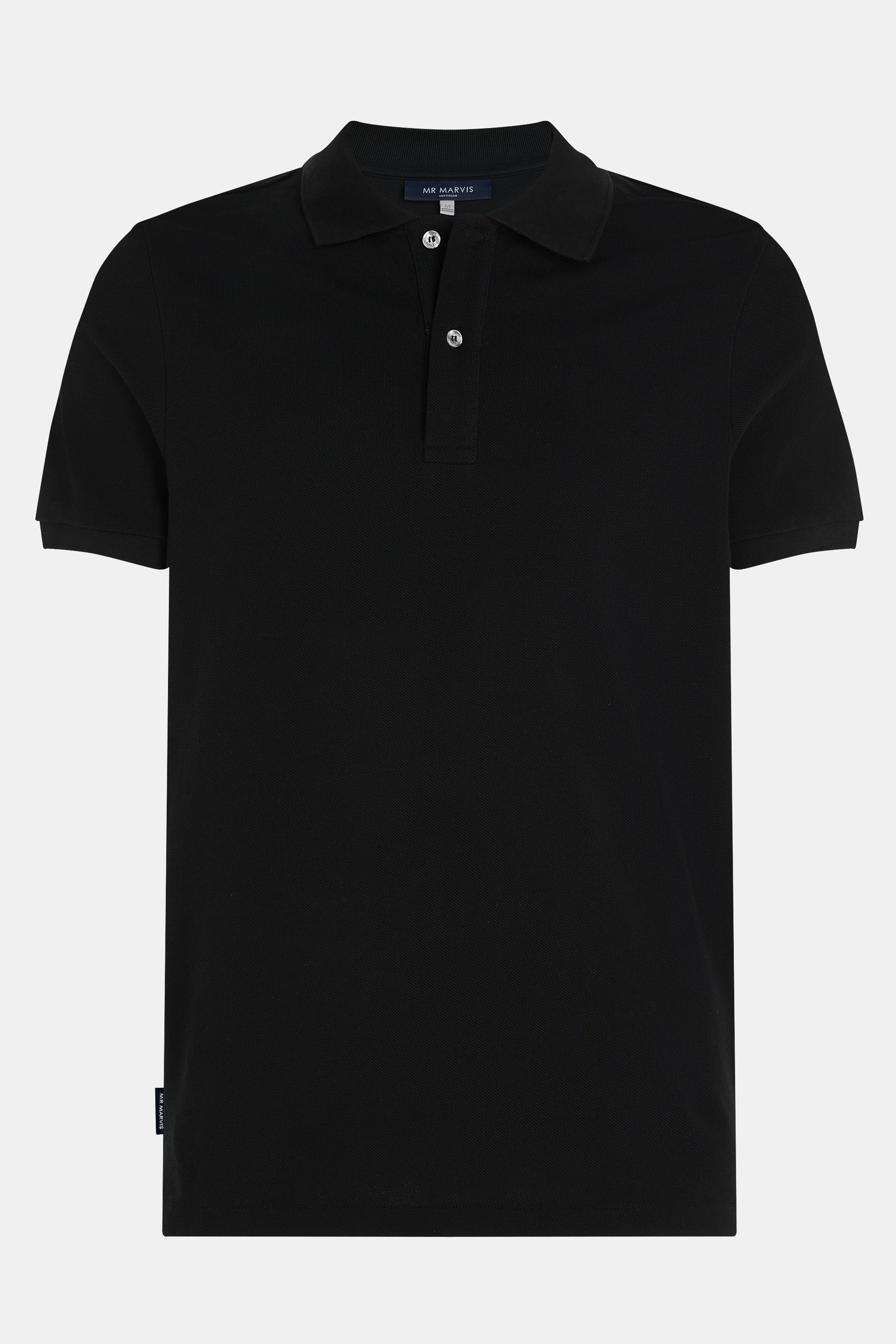 Mens pique polo with organic cotton in black