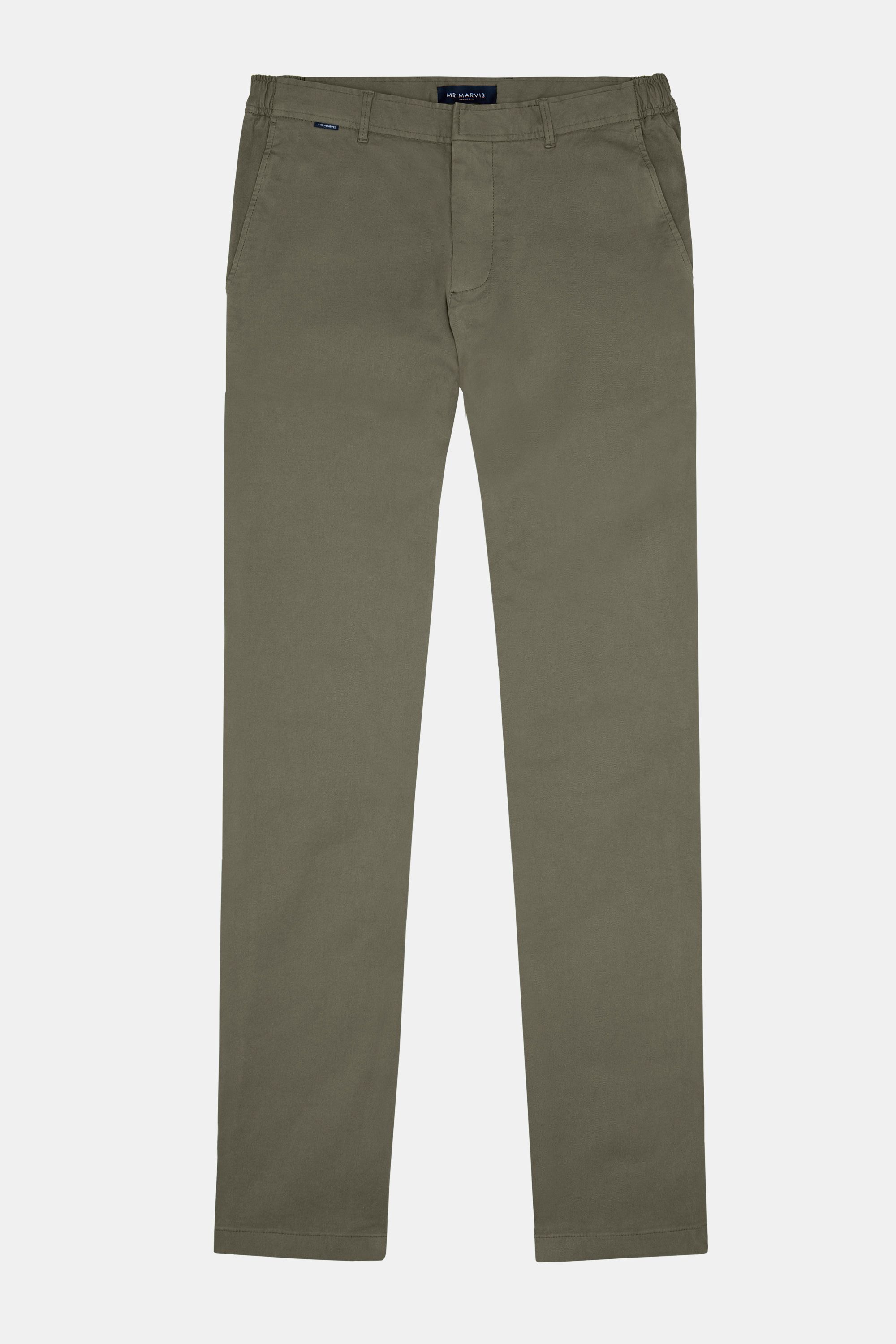 Herren warme Winter-Chinos mit Tapered-Schnitt in Dunkelgraubraun