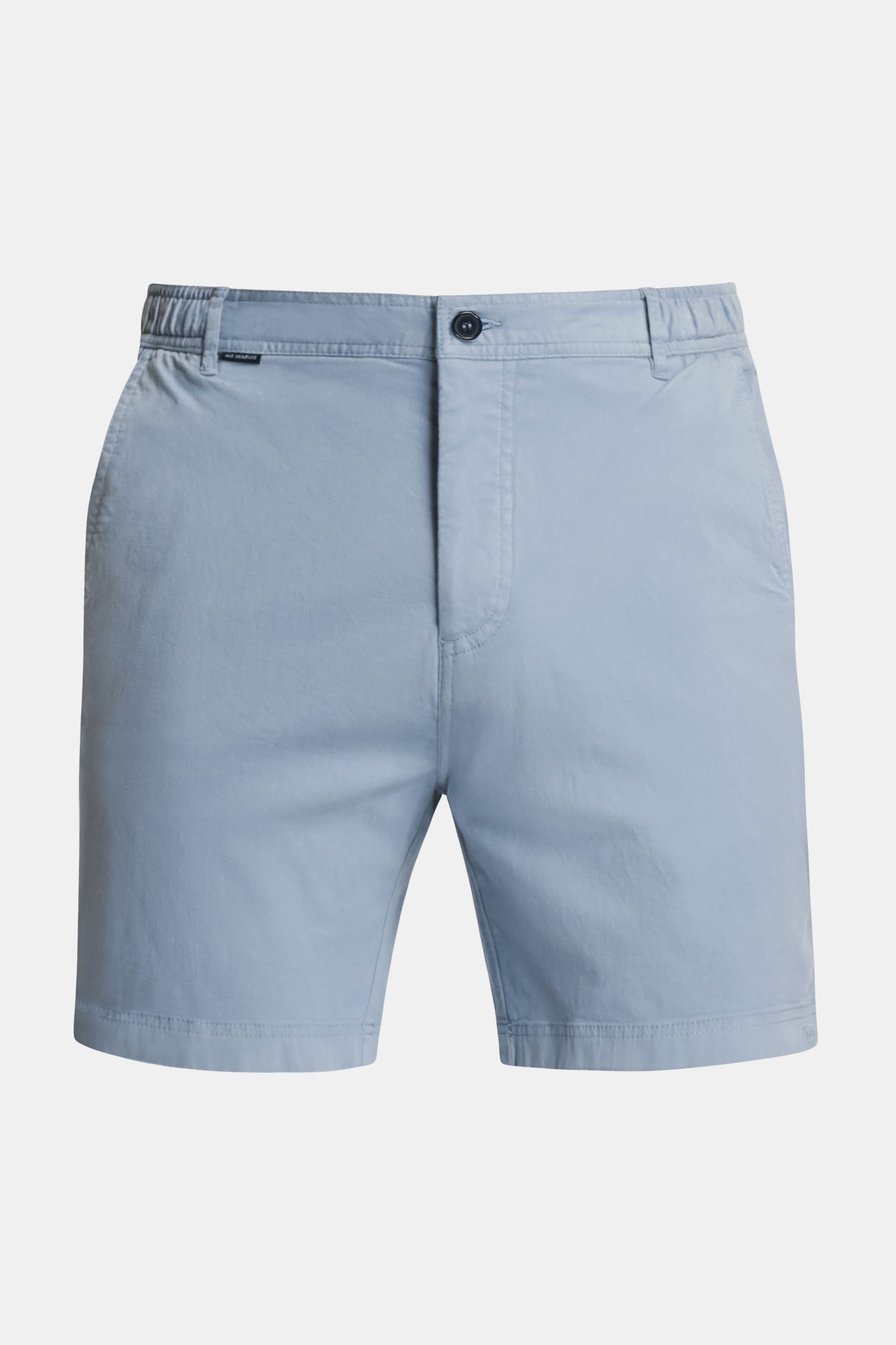 Mens stretch chino shorts in light grey blue