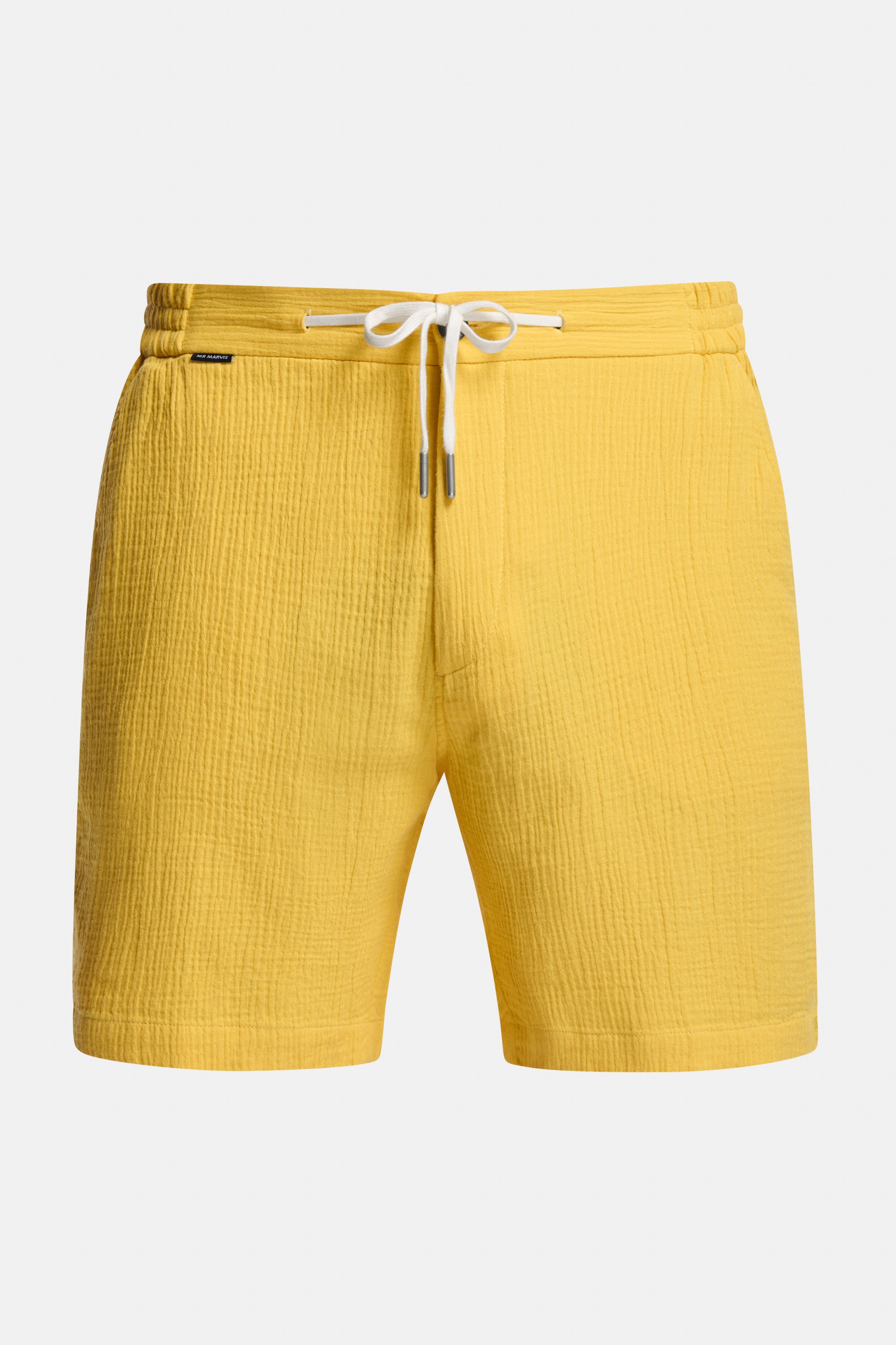 Pantalones cortos de gasa muselina para hombre en amarillo