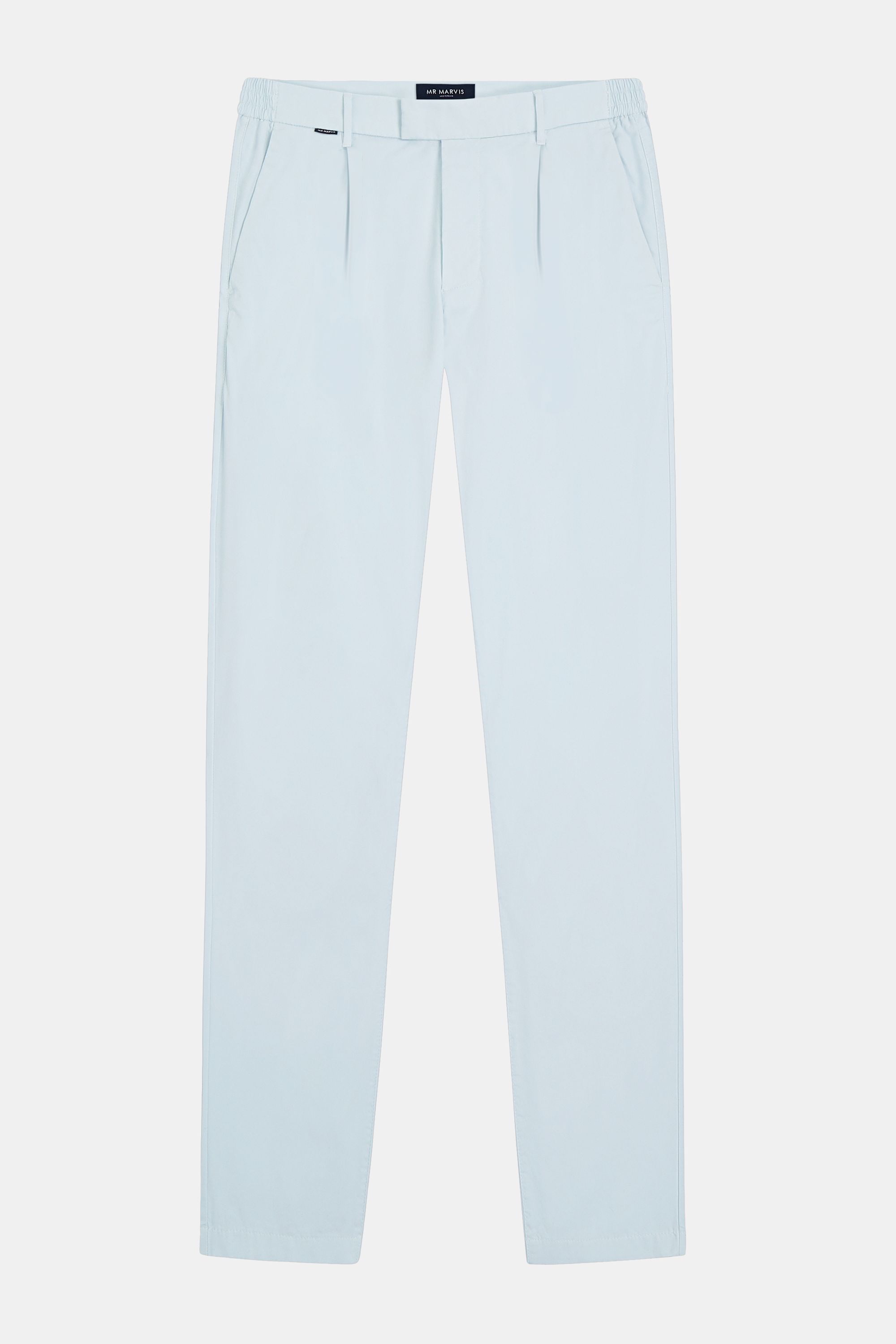 Mens pleated chinos with relaxed fit in light blue