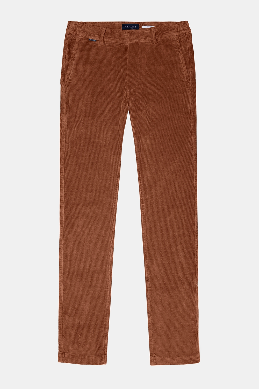 Mens corduroy trousers with regular fit in burnt orange