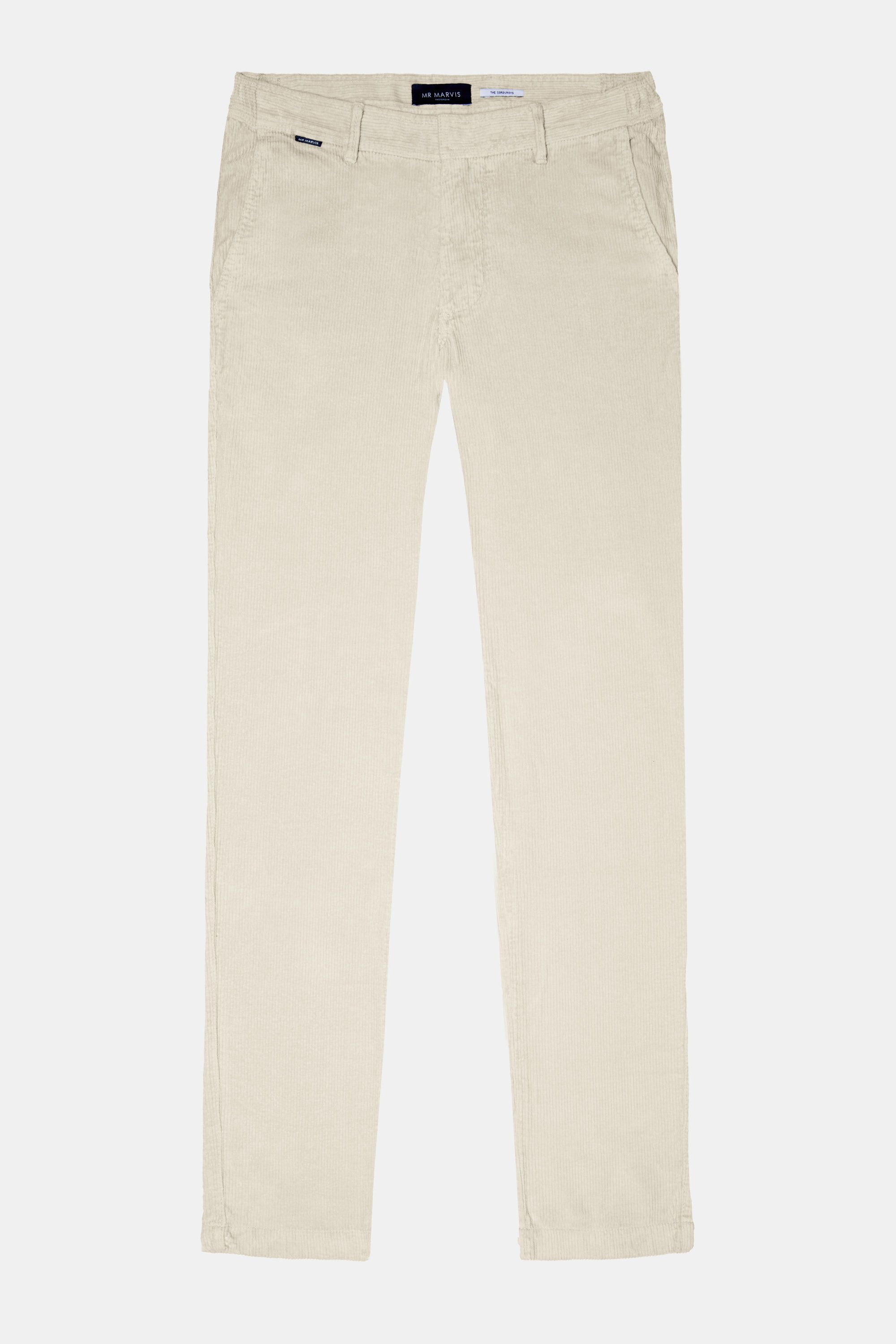 Mens corduroy trousers with regular fit in beige