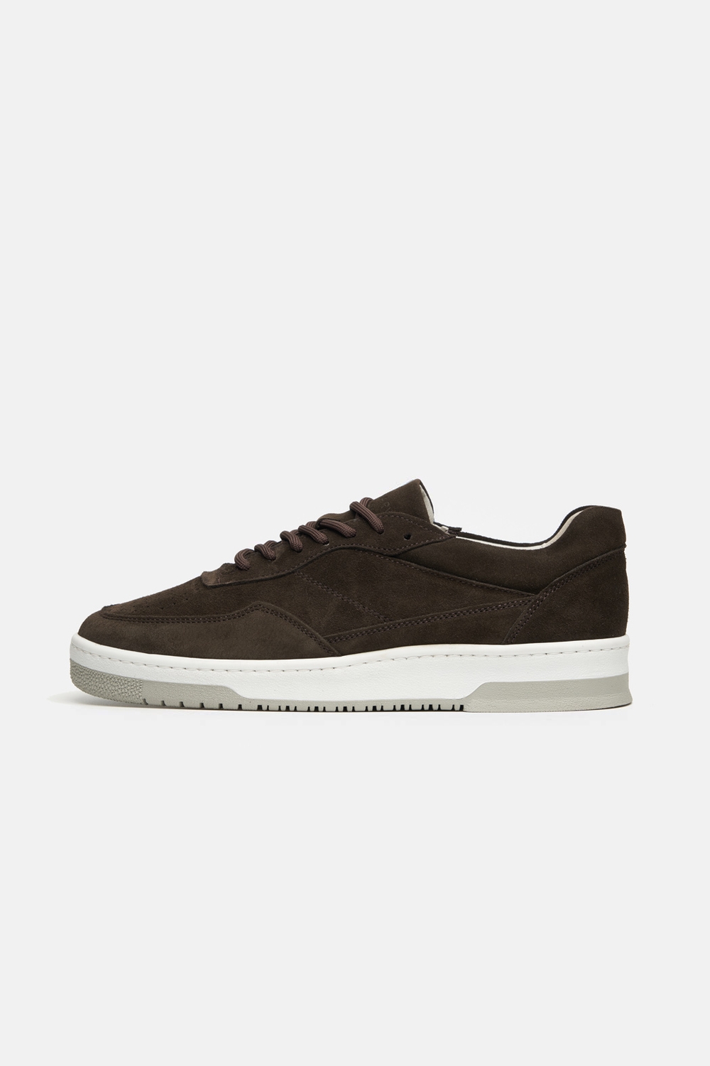 Mens suede sneakers in dark brown