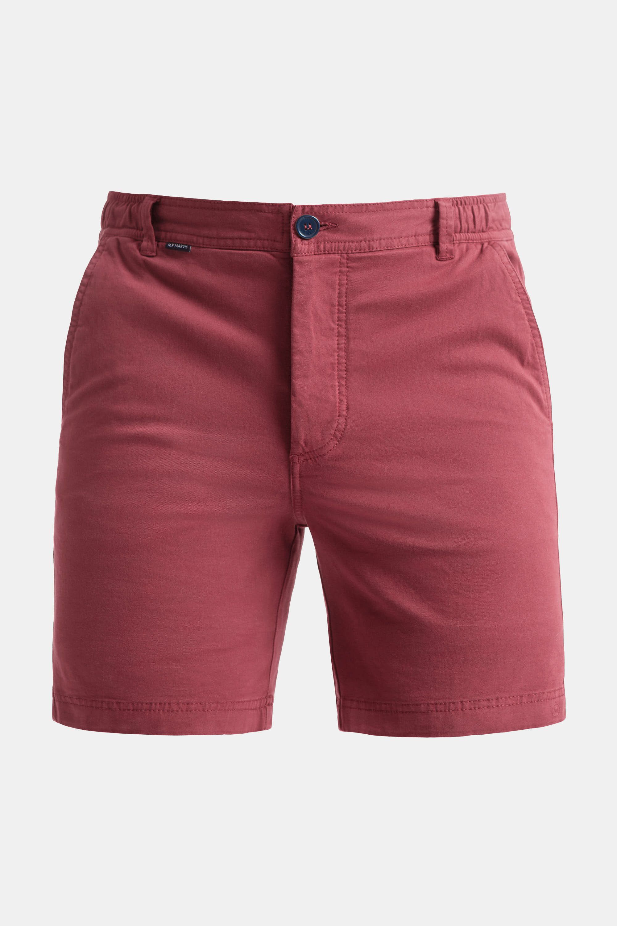 Mens stretch chino shorts in cherry red