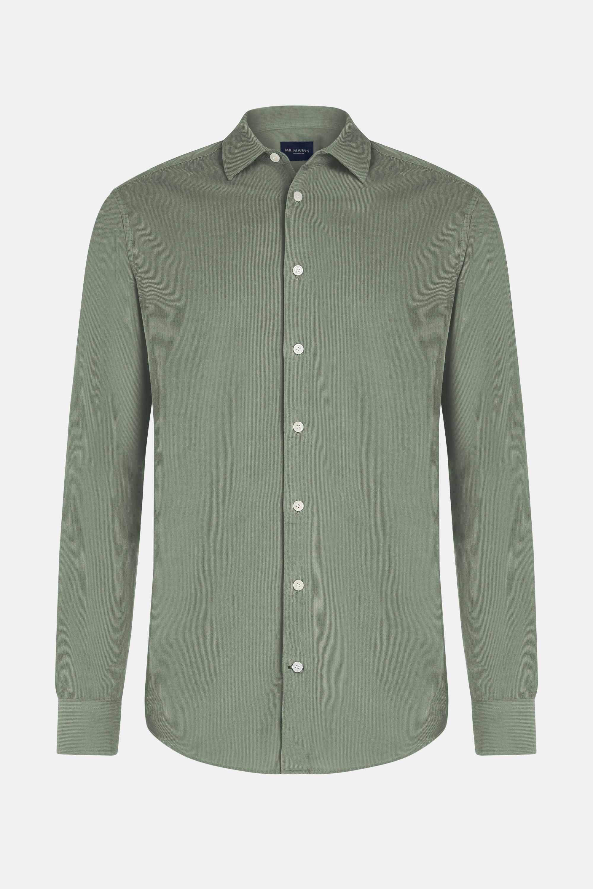 Mens corduroy shirt with regular fit in grey green