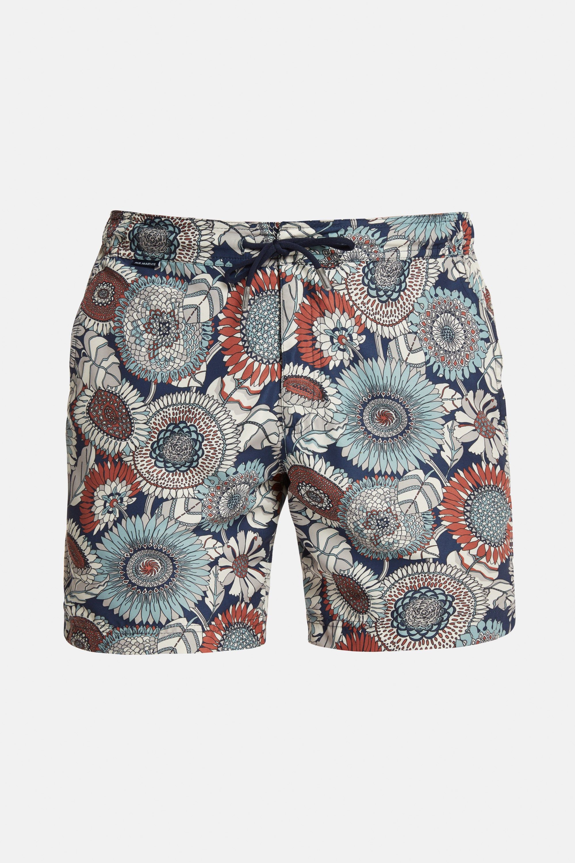 Herren schnell trocknende Badeshorts mit Blumenprint