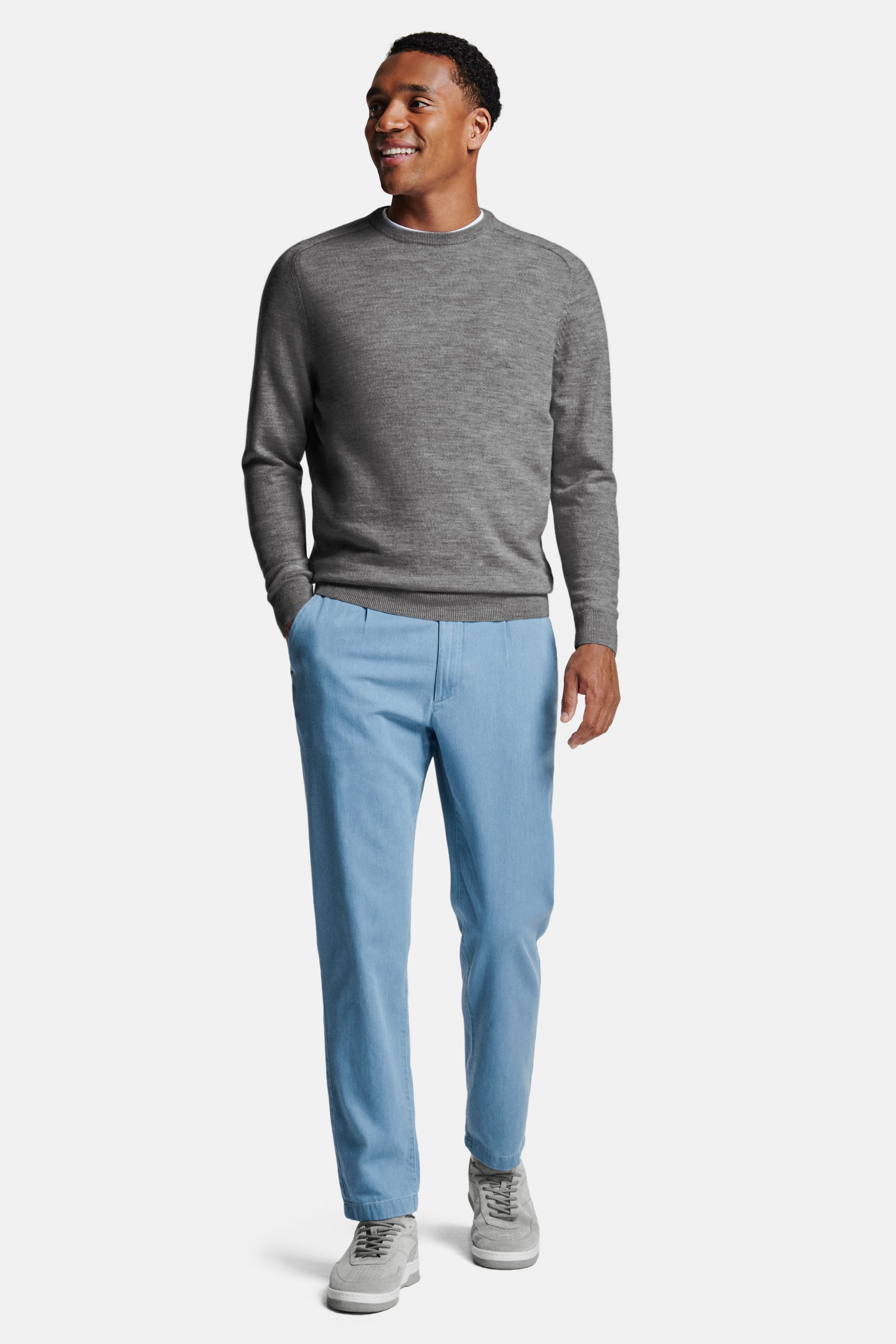 Wimbledons * The Heavy Tee, Newmans * The Merino Pullover, Otis * The Classic Chinos, Oysters * The Suede Sneakers