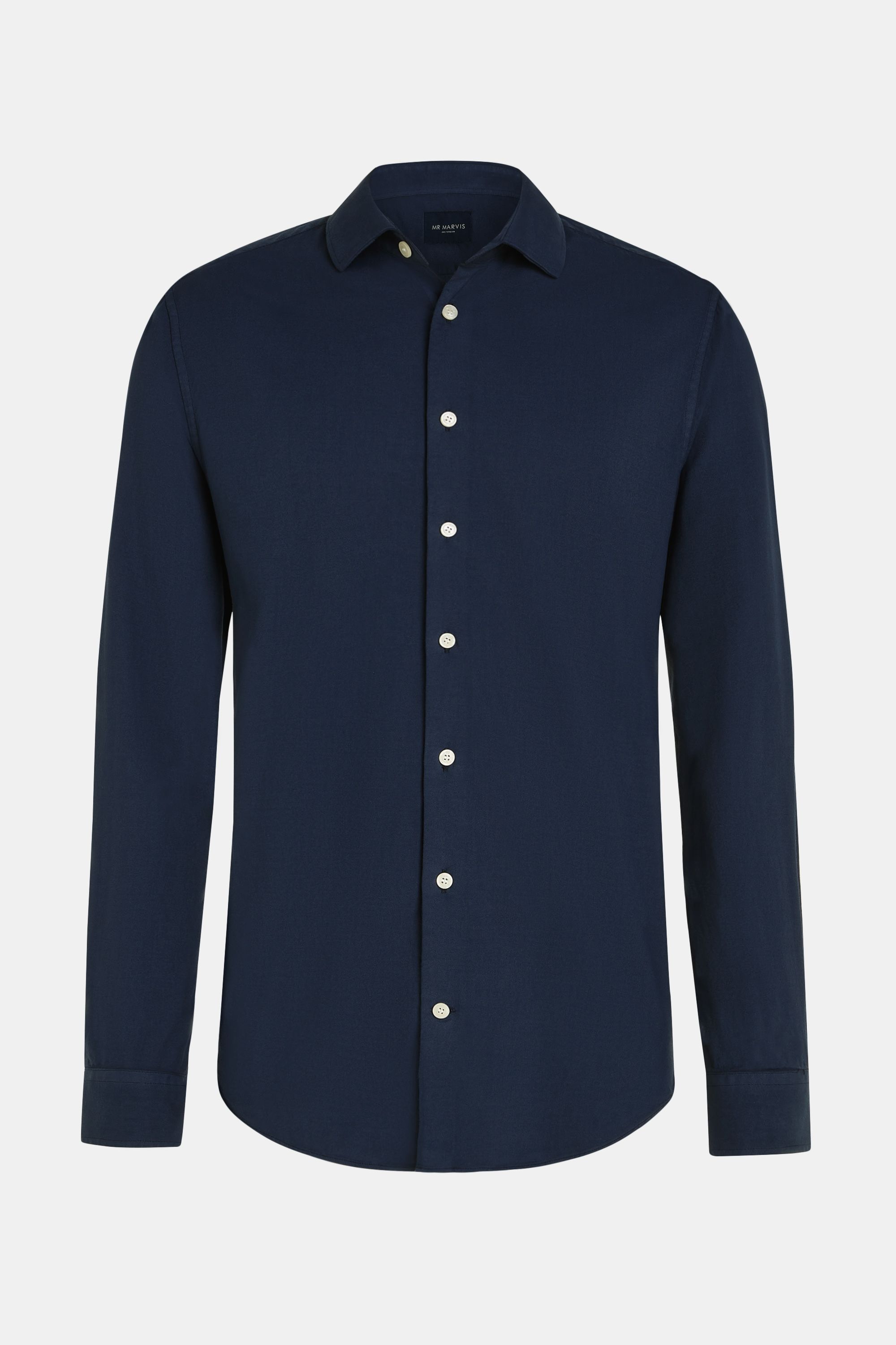 Mens cotton shirt with regular fit in dark blue