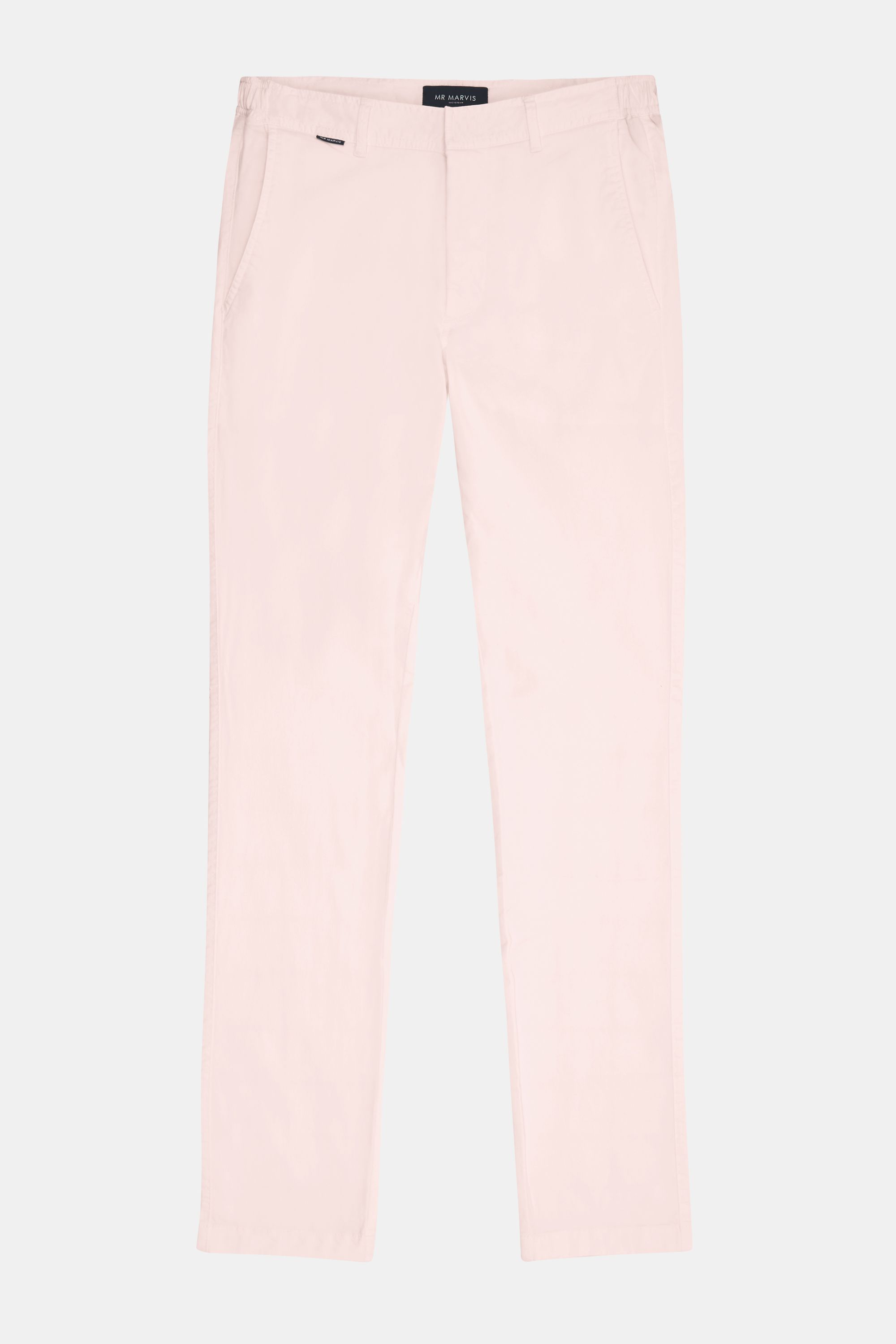 Mens stretch chinos with tailored fit in soft pink