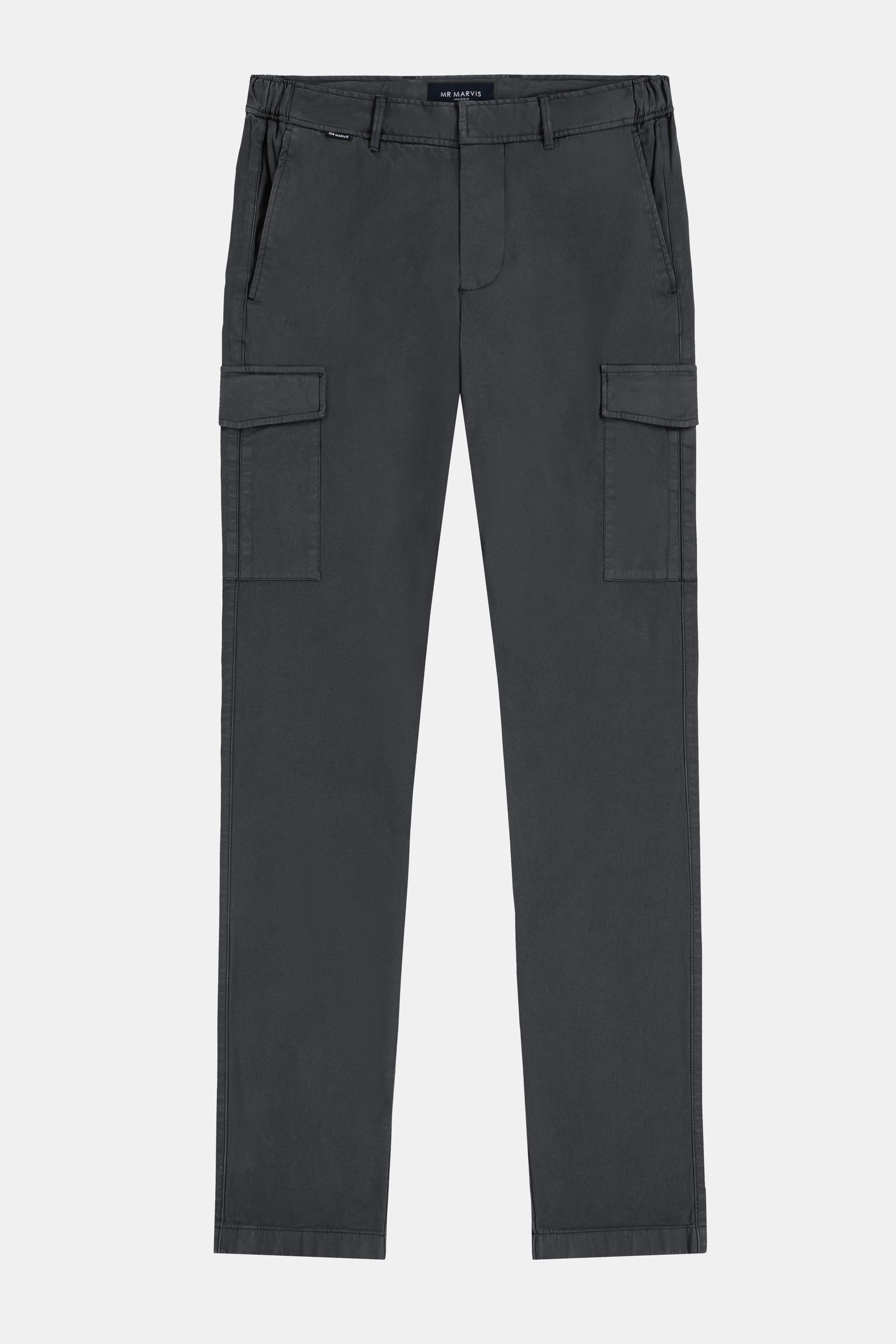 Mens winter chino with cargo pockets in dark grey